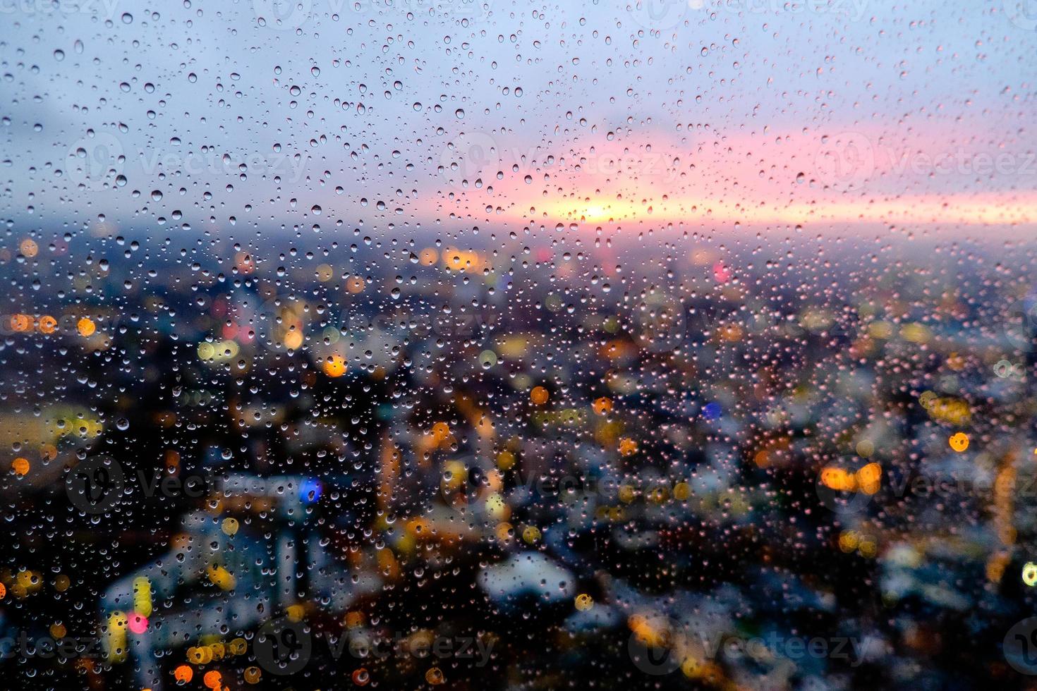 London cityscape and lights from the shard at twilight photo