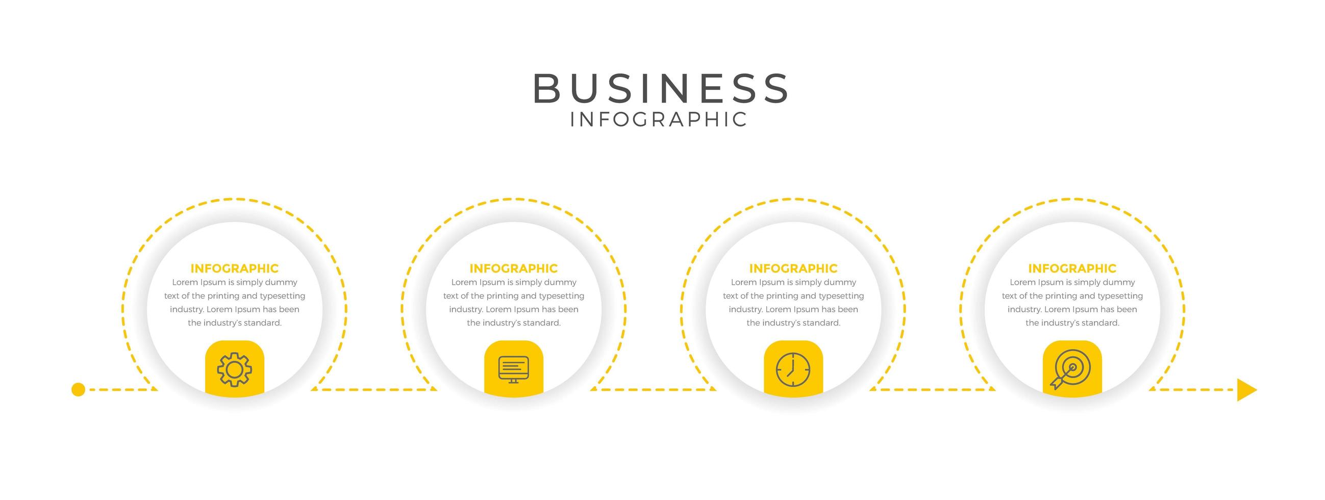 Yellow circle design business infographic template vector