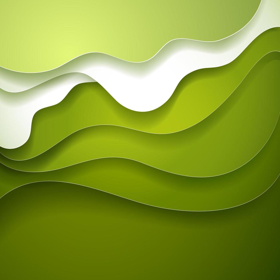 Abstract layered green paper design  vector