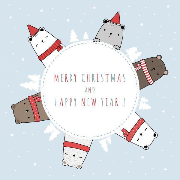 feliz saludo de navidad y tarjeta de celebración vector