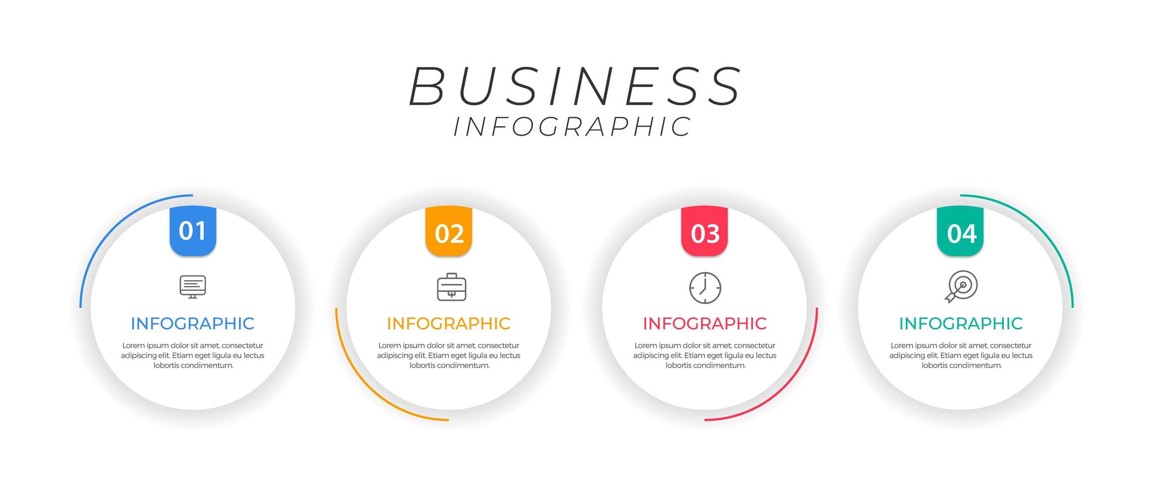 plantilla de infografía circular simplista moderna vector