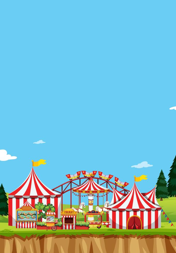 Vertical Circus Tents and Rides vector