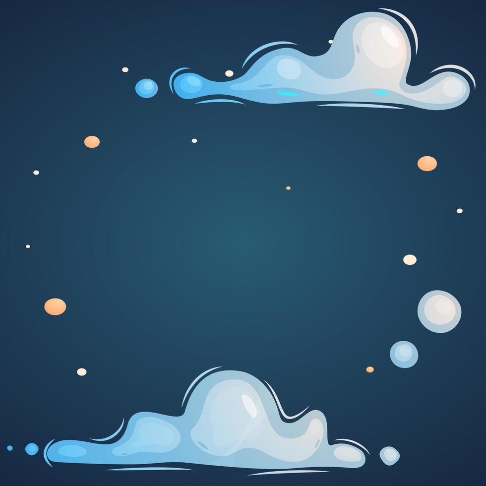 Beautiful clouds and stars in the night sky design vector