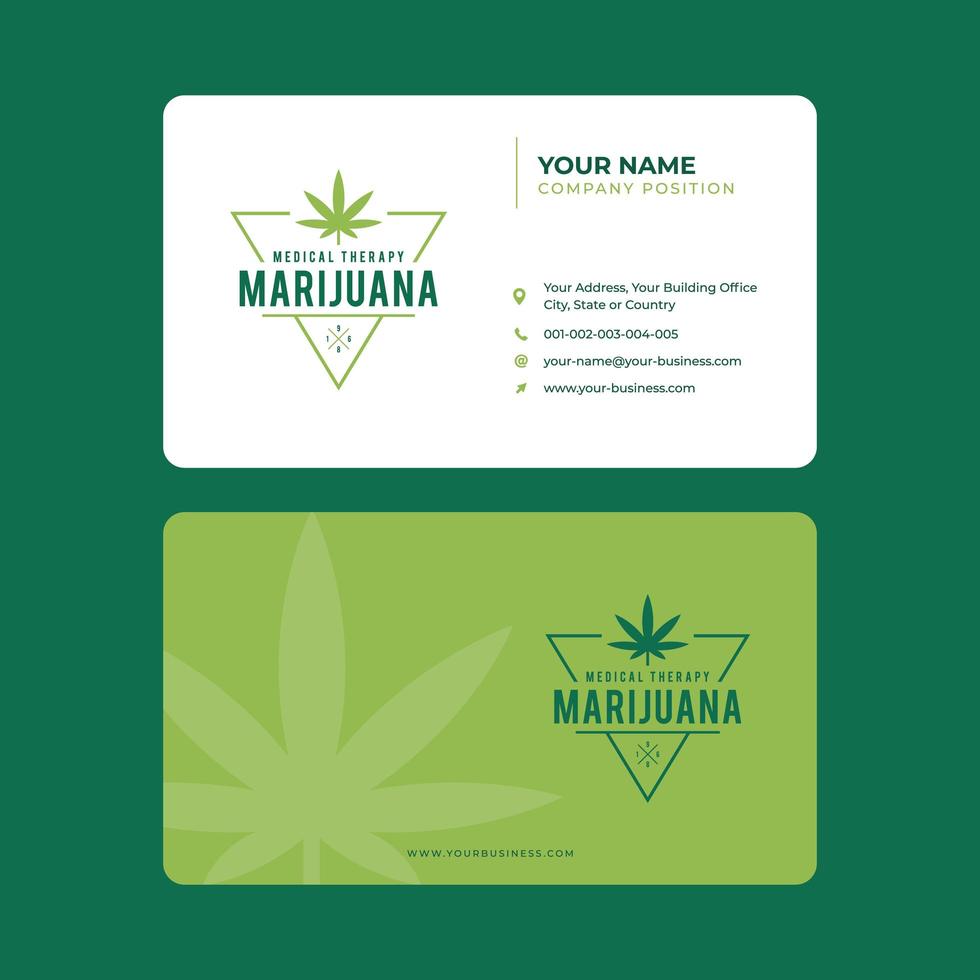 plantilla de tarjeta de visita de marihuana medicinal vector