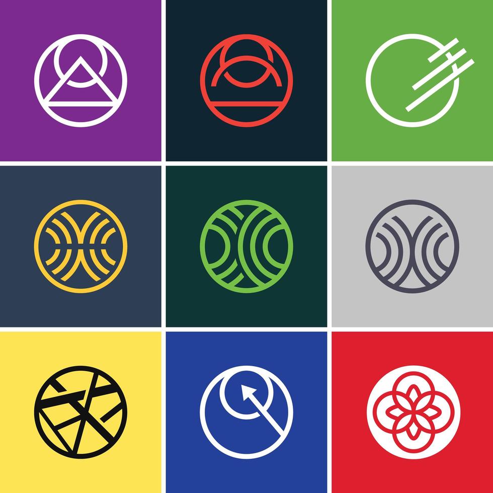 Abstract circle icon sets vector