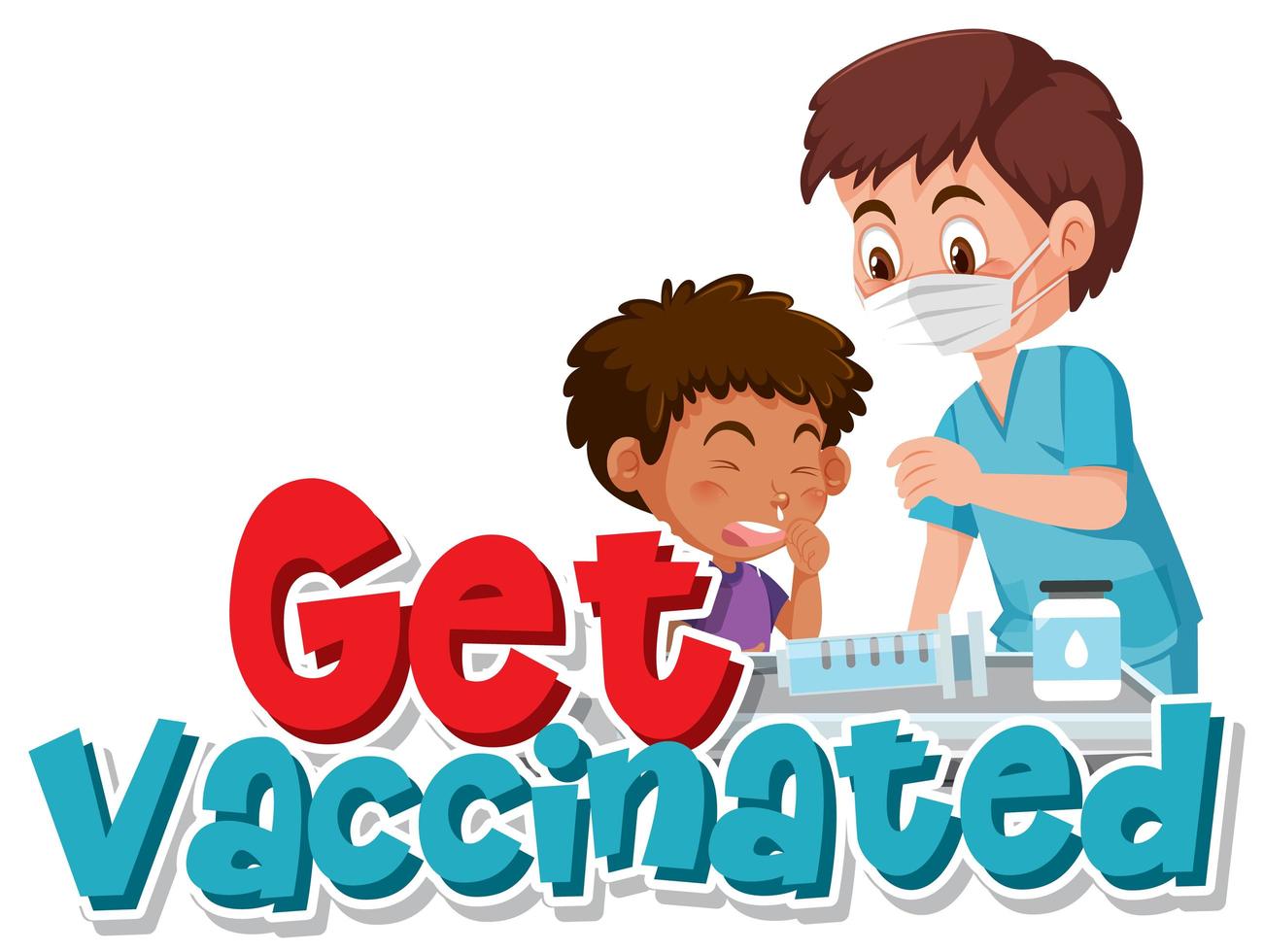 Get vaccinated poster design  vector