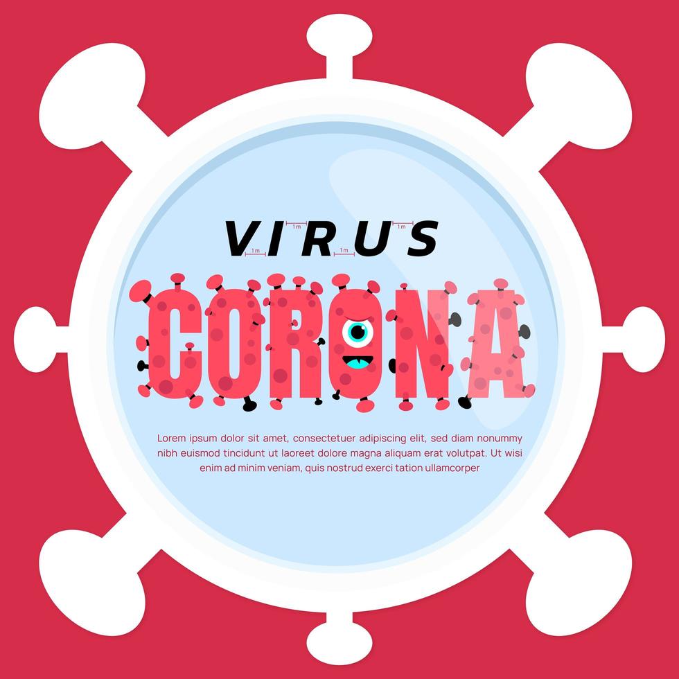 cartel temático del virus corona o coronavirus vector