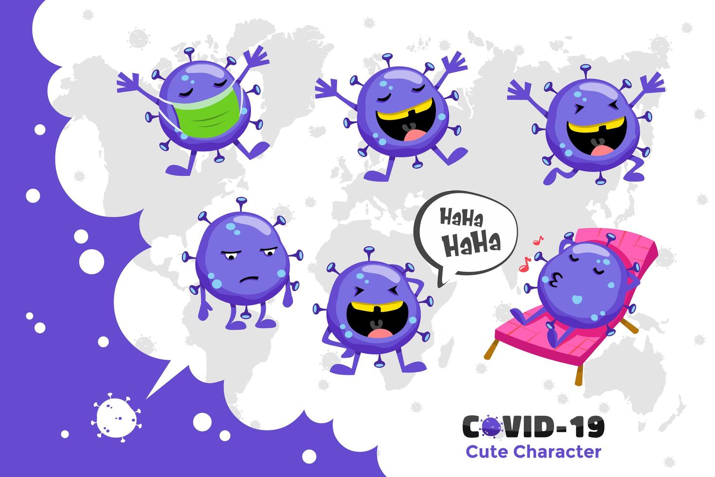 Virus Character Set vector