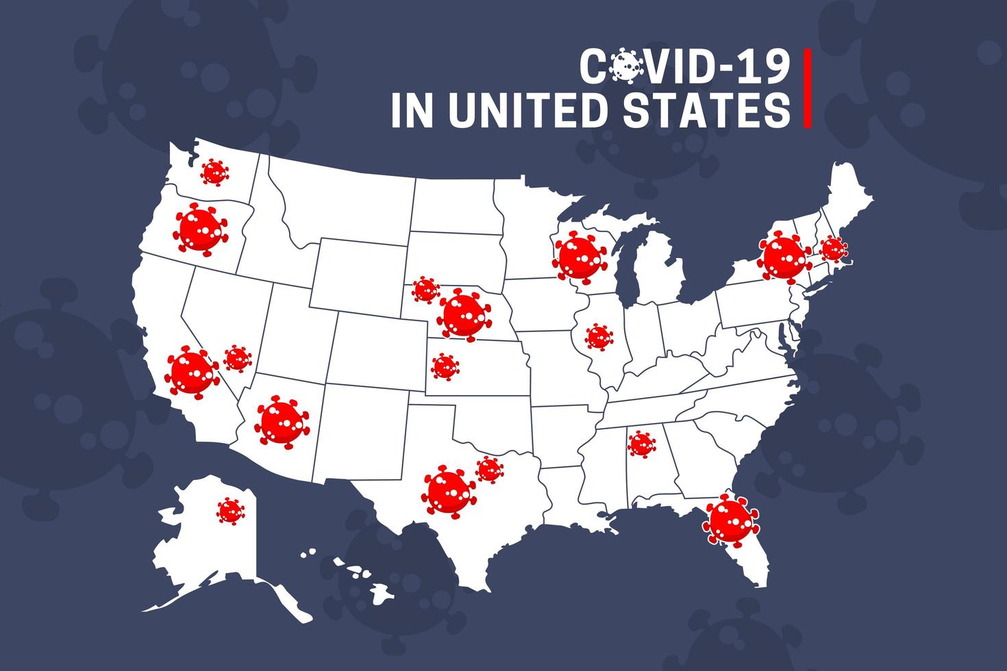 Coronavirus Spread Map  vector