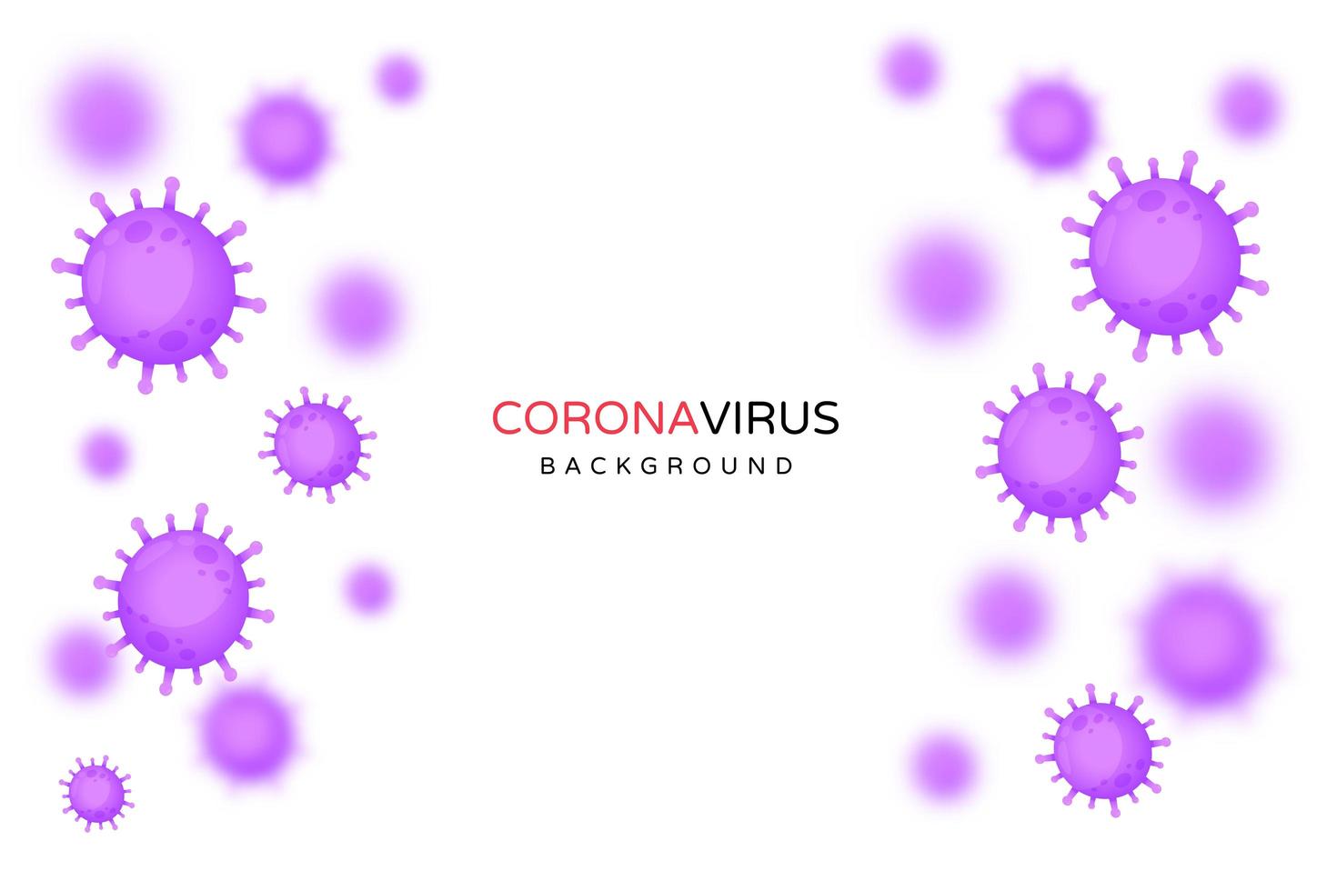 Purple Coronavirus cells bordering white background vector