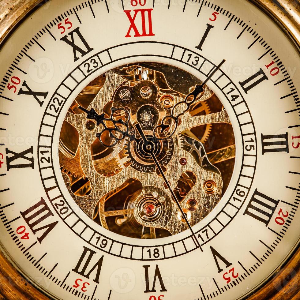 Close up on vintage clock photo