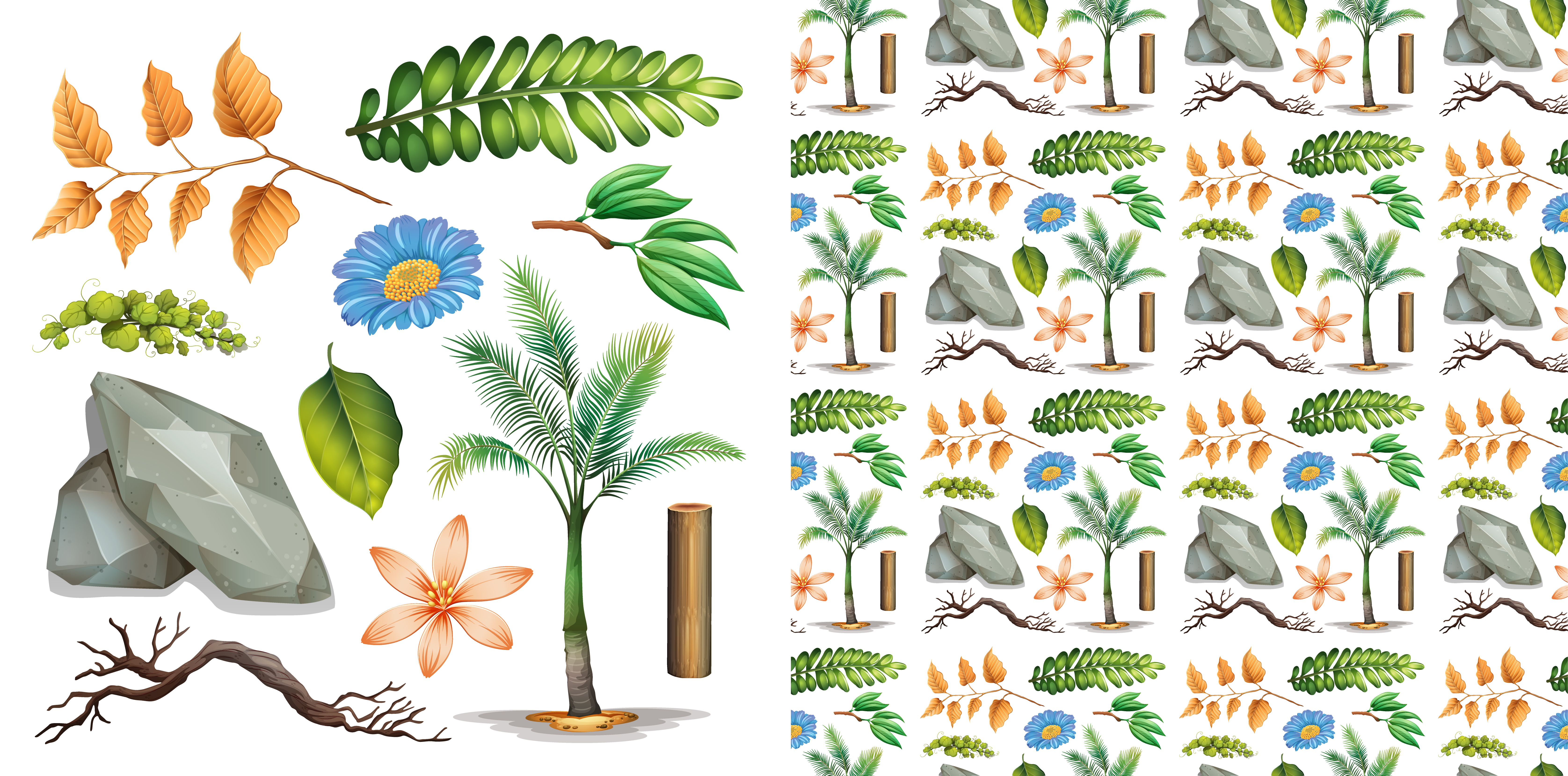 Download Isolated set of gardening plants - Download Free Vectors ...