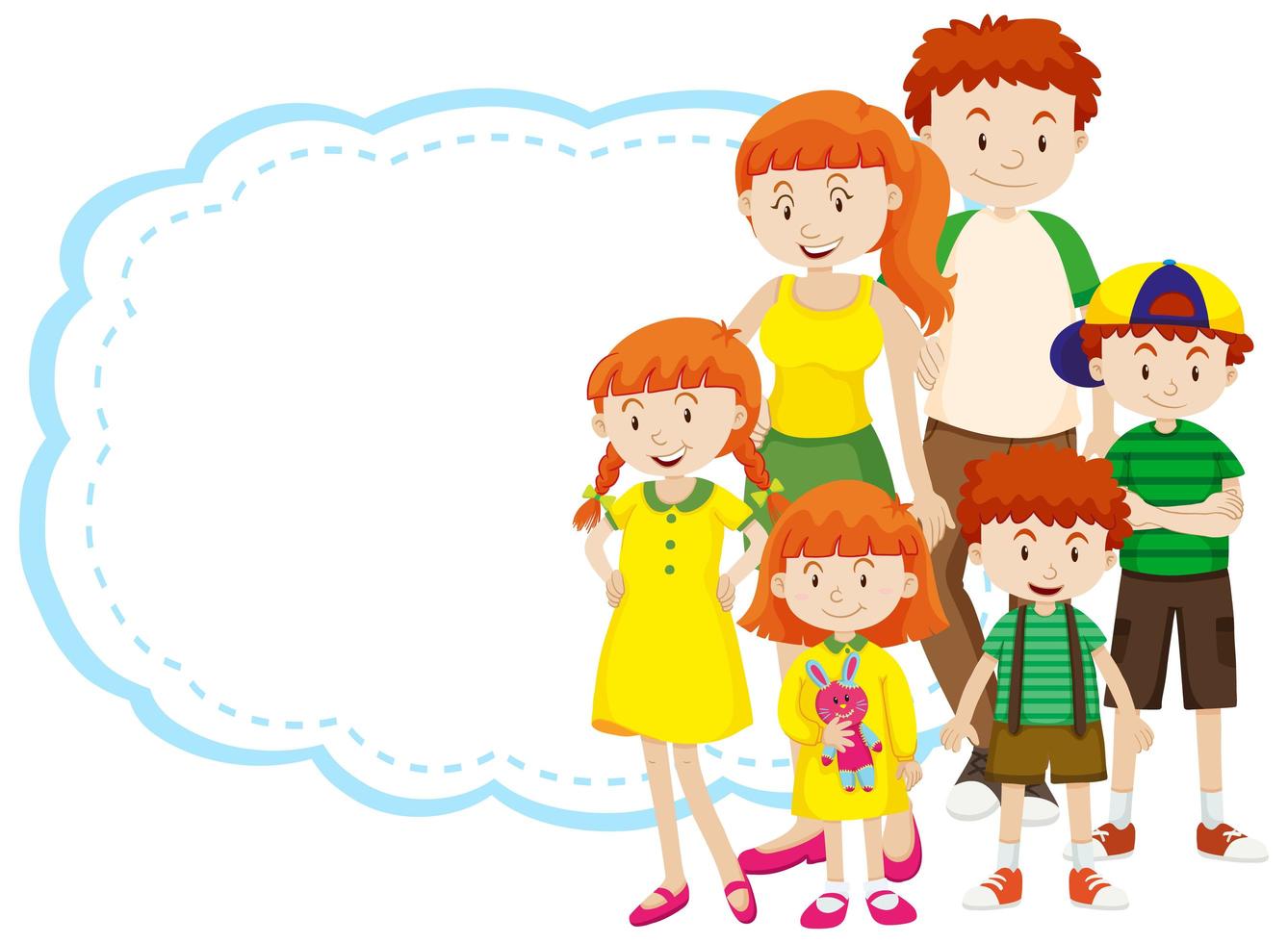 Frame Template with Happy Family vector