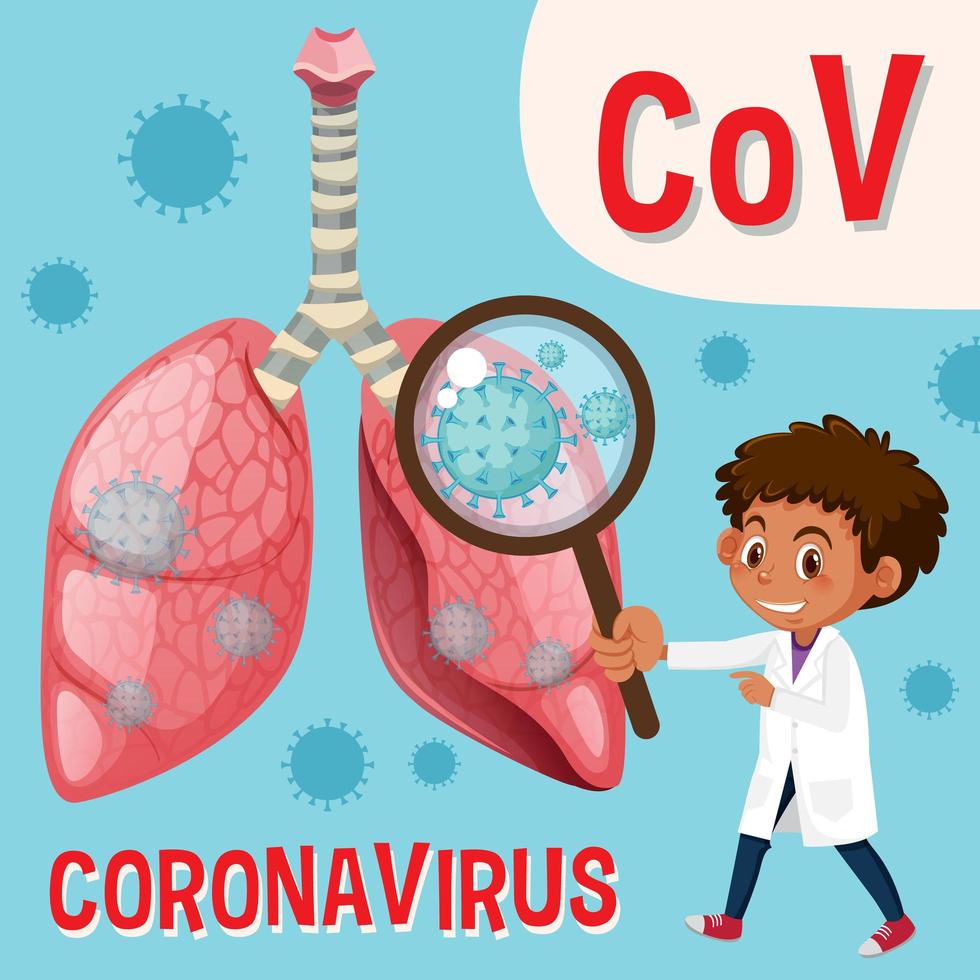 diagrama que muestra coronavirus vector