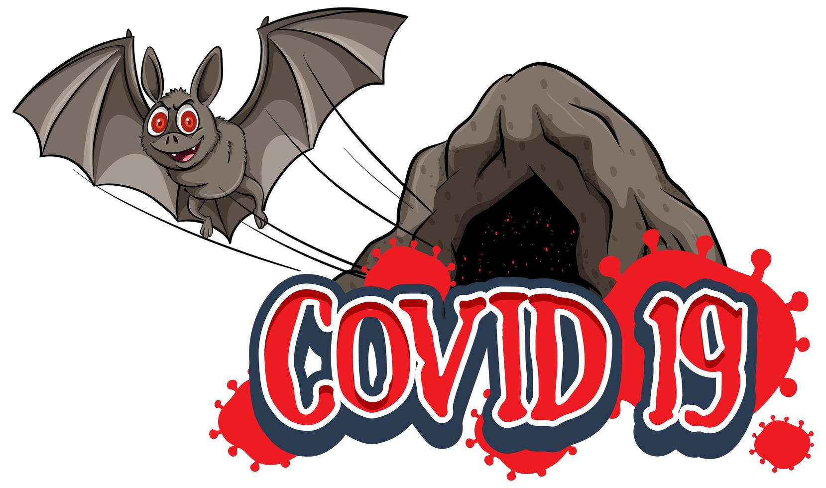 Bat flying out of the cave vector