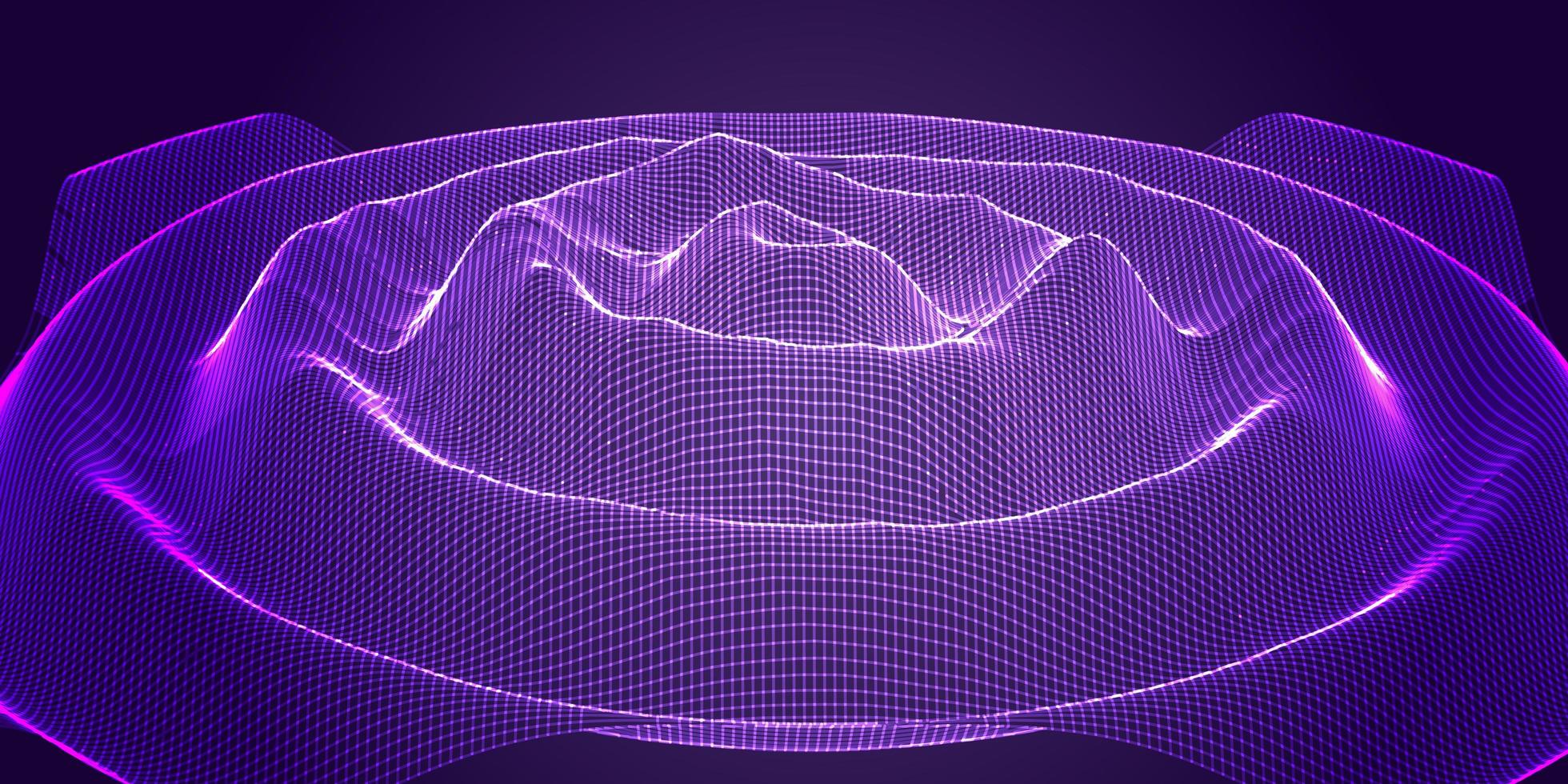 Abstract banner with flowing grid design vector