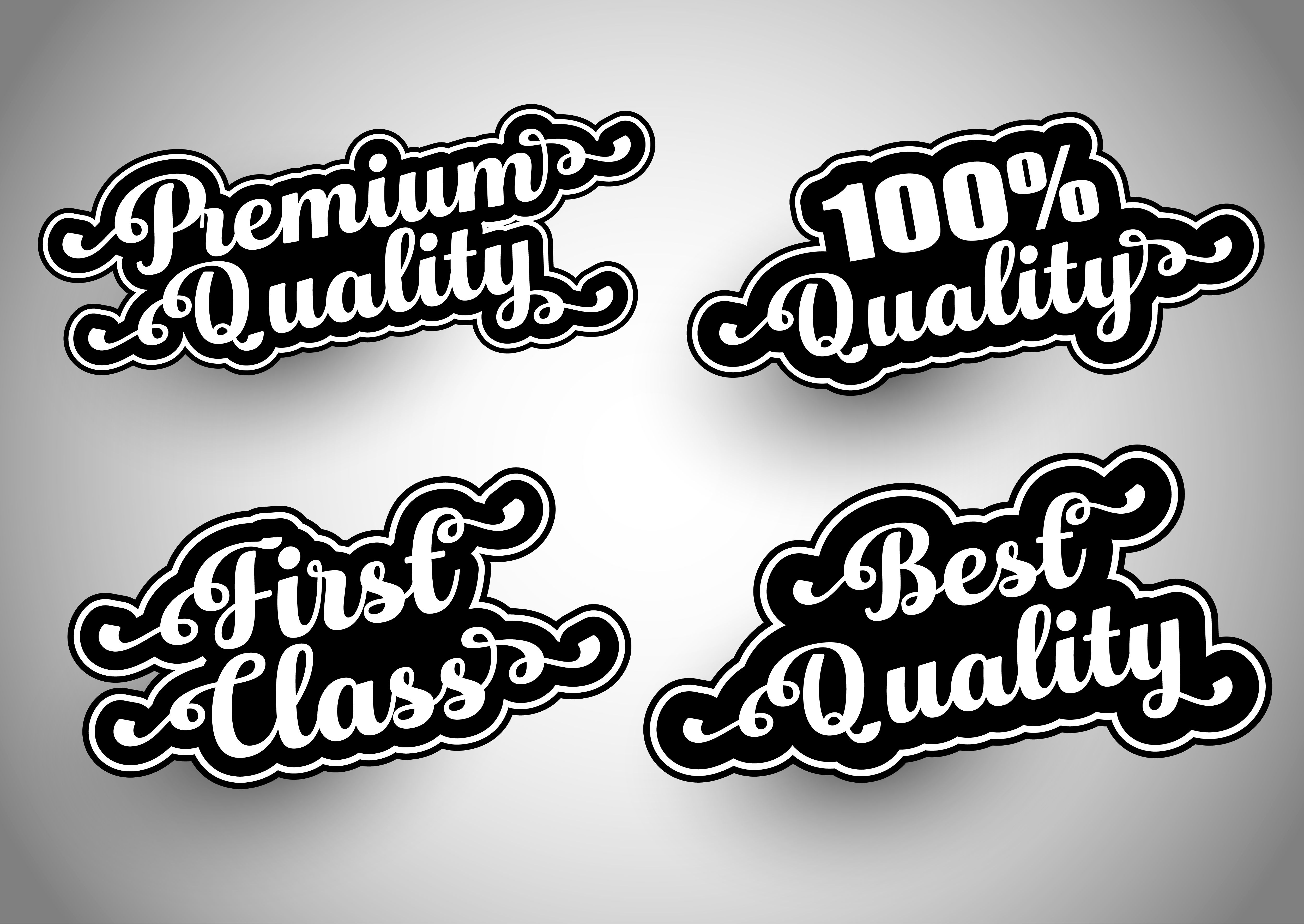 Collection of quality themed sticker designs 1114779 Vector Art at Vecteezy