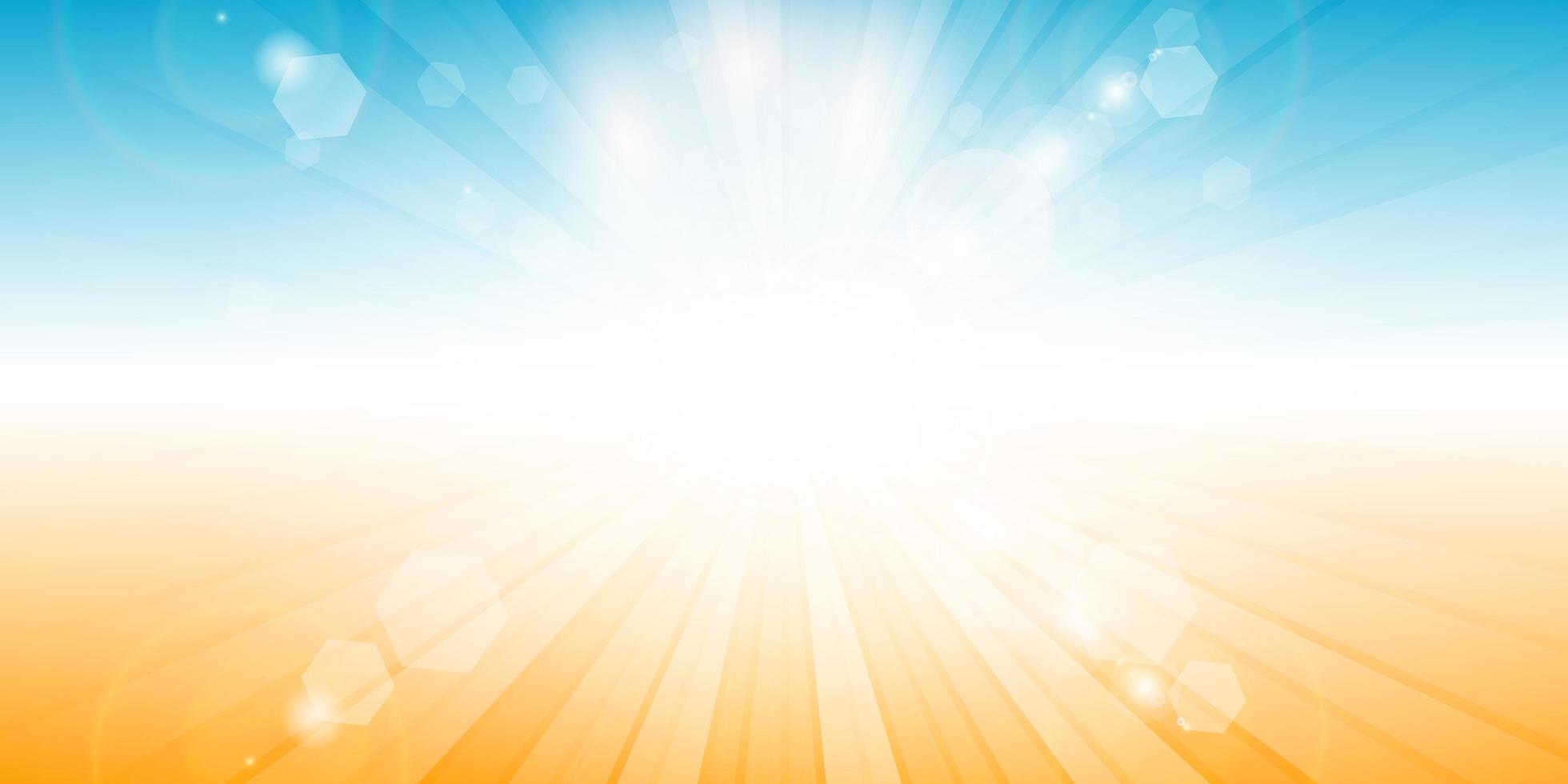 Summer sunburst themed banner design vector