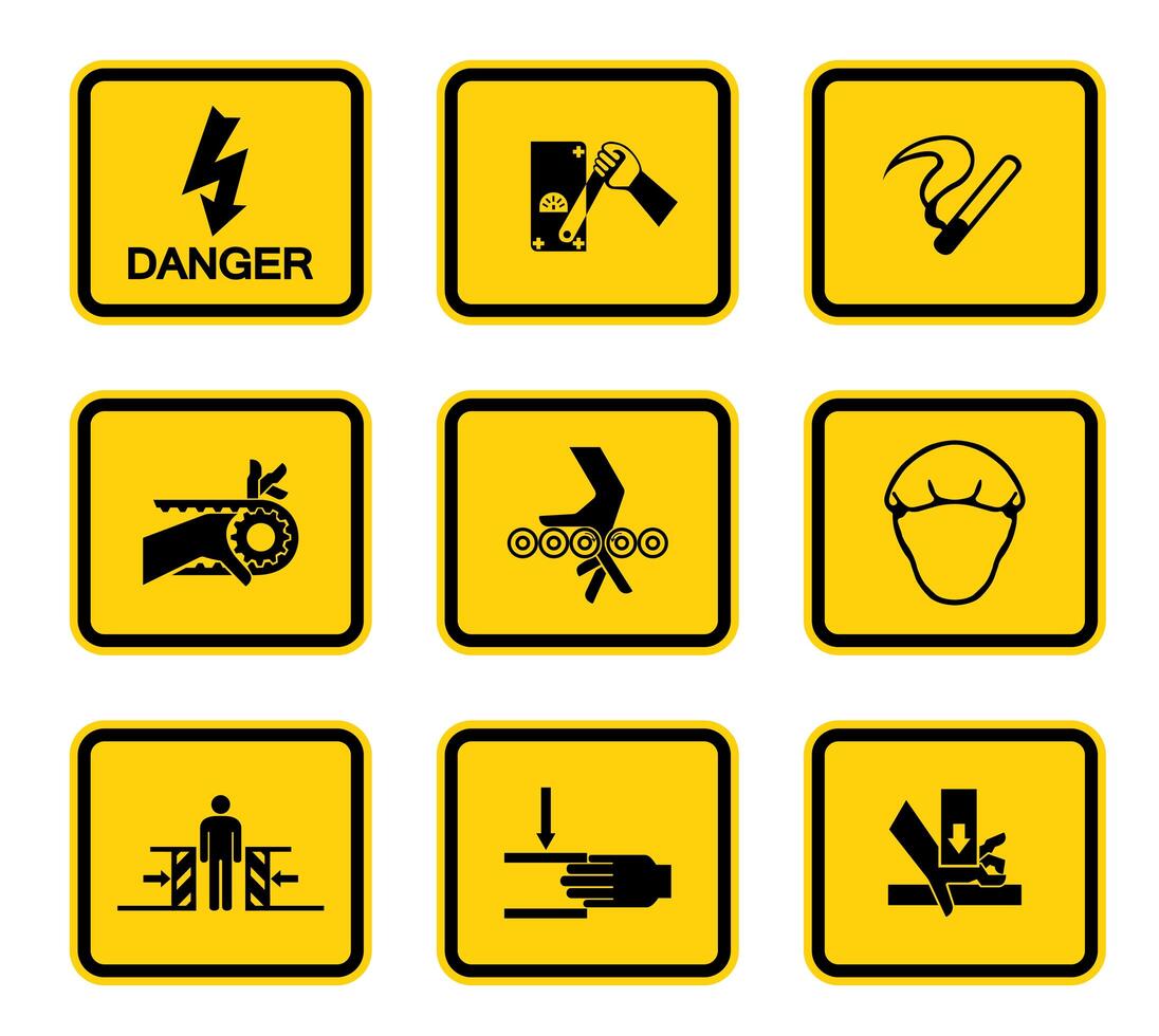 Warning Hazard Square Symbols Labels Sign vector