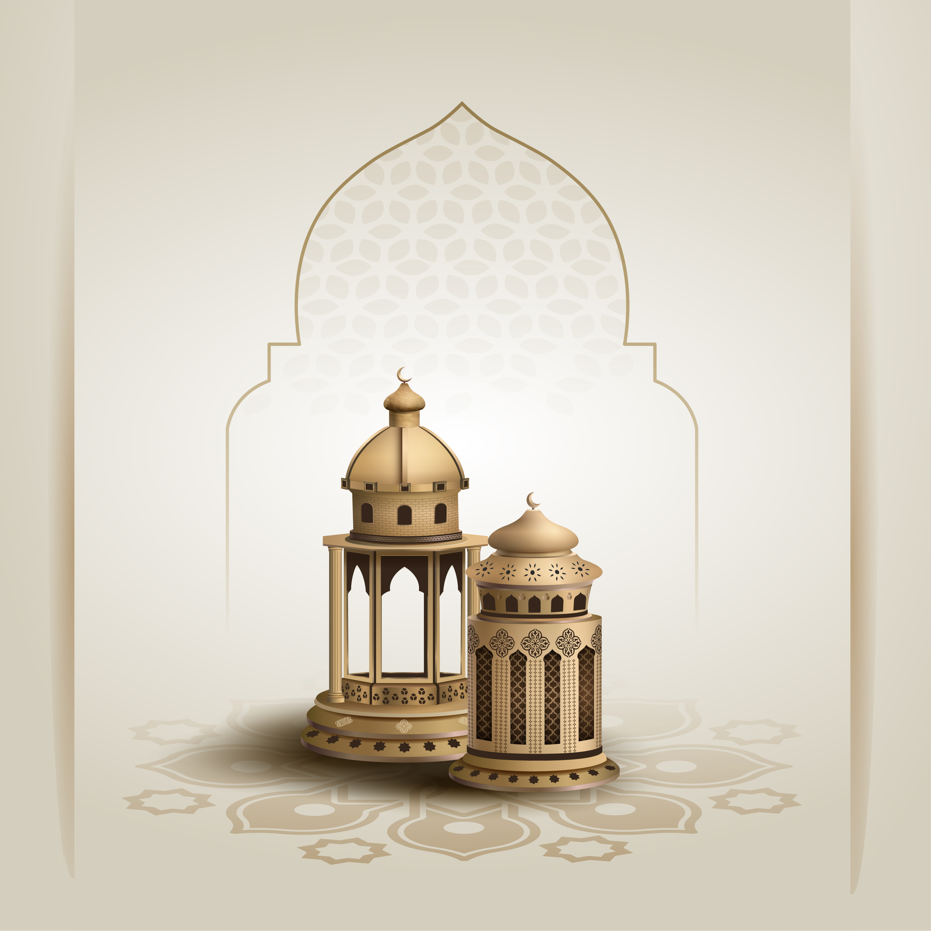 Islamic Eid Mubarak Lantern Card Design 1114798 Download Free Vectors Clipart Graphics Vector Art