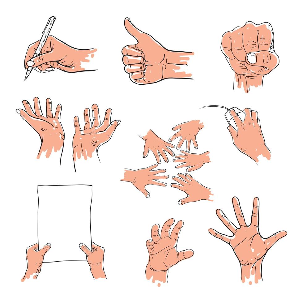 Collection of simple hand sketches vector