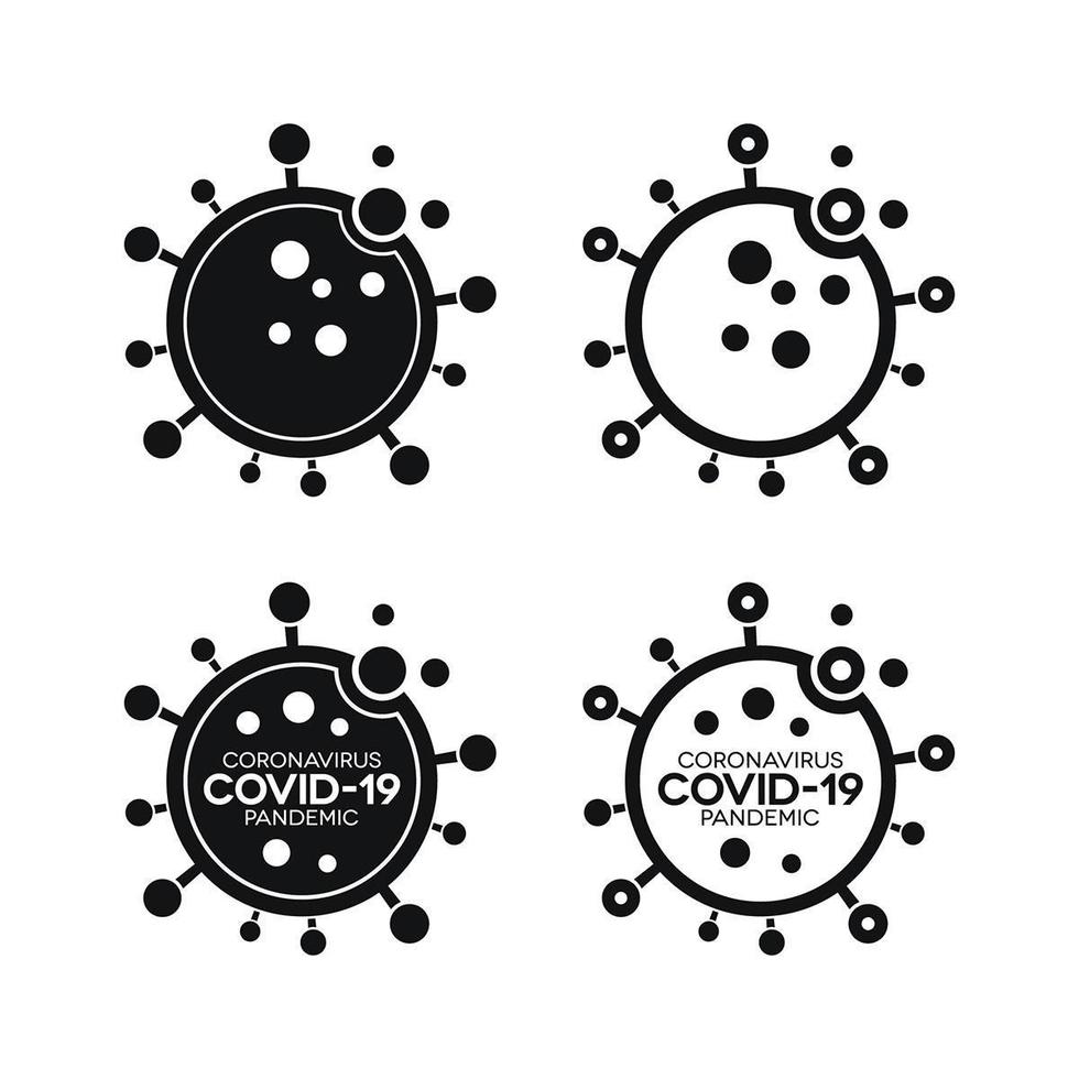 iconos de infección de virus con covid-19 vector