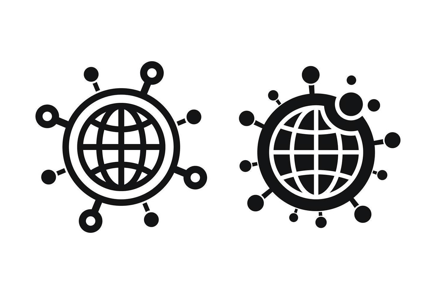 iconos de infección por coronavirus covid-19 con mapas mundiales vector