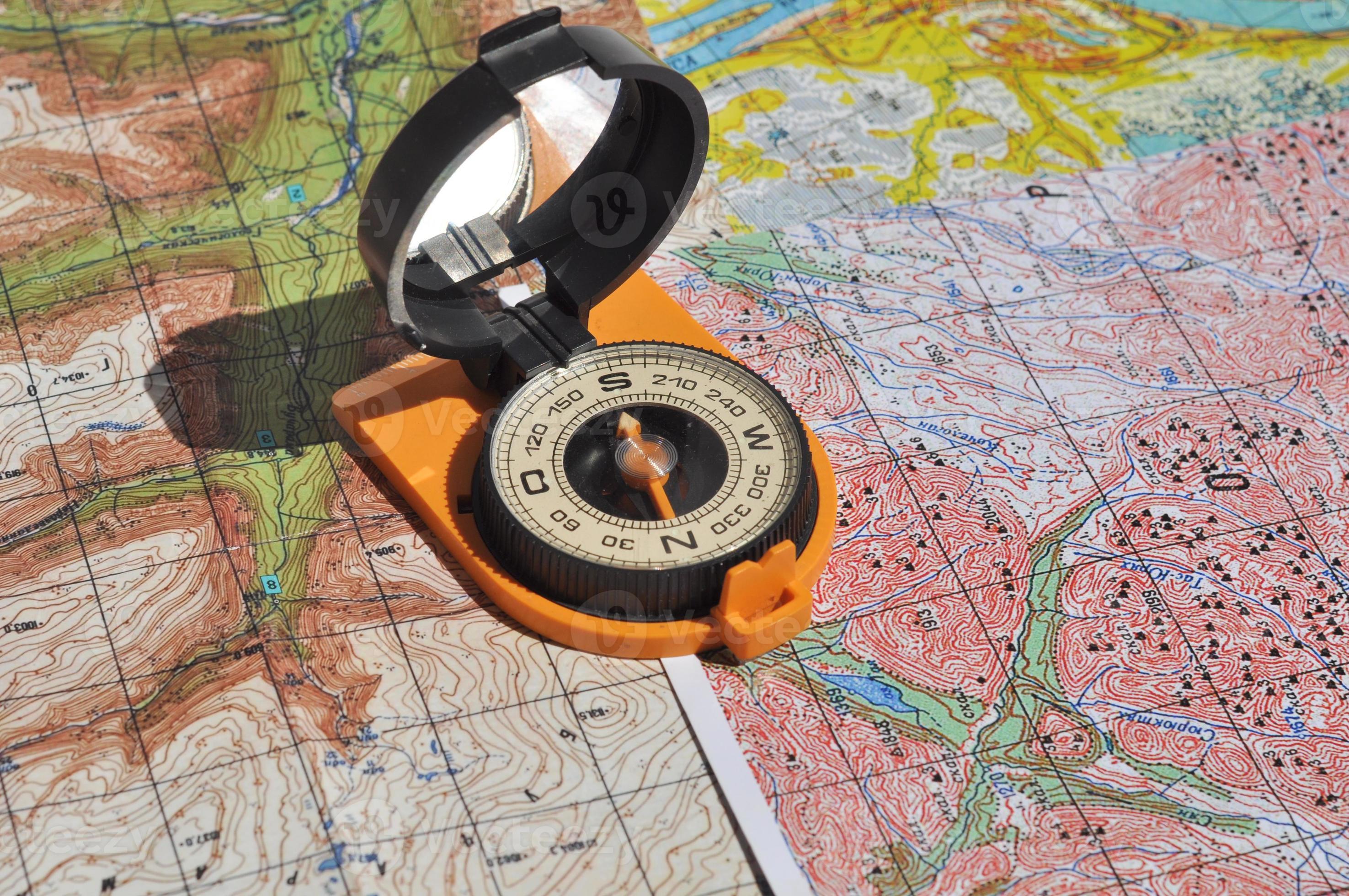 Maps And Compass Photo 