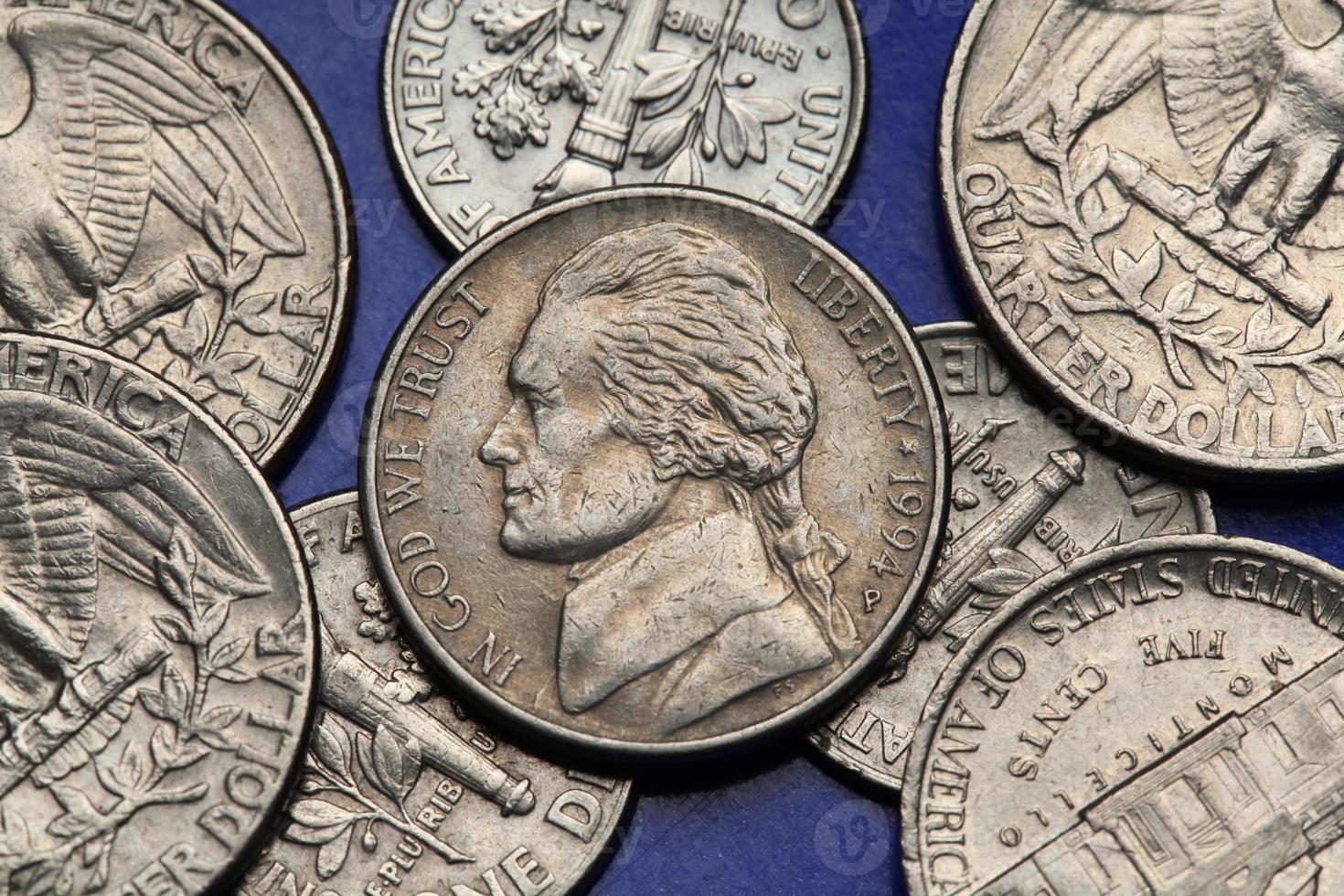 Coins of USA. US nickel, Thomas Jefferson 1115955 Stock Photo at Vecteezy