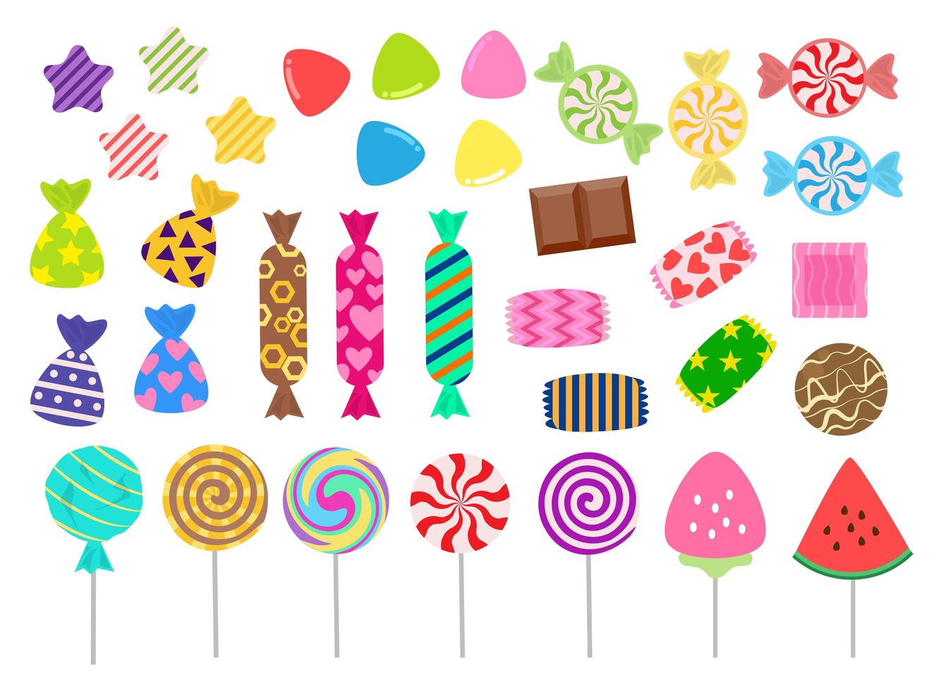 conjunto de iconos de dulces y caramelos vector