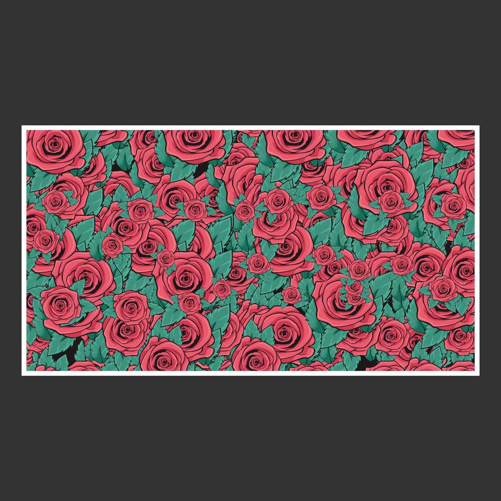 Hand drawn rose pattern vector