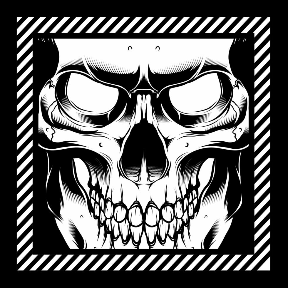 Skeleton Face Hand Drawing vector