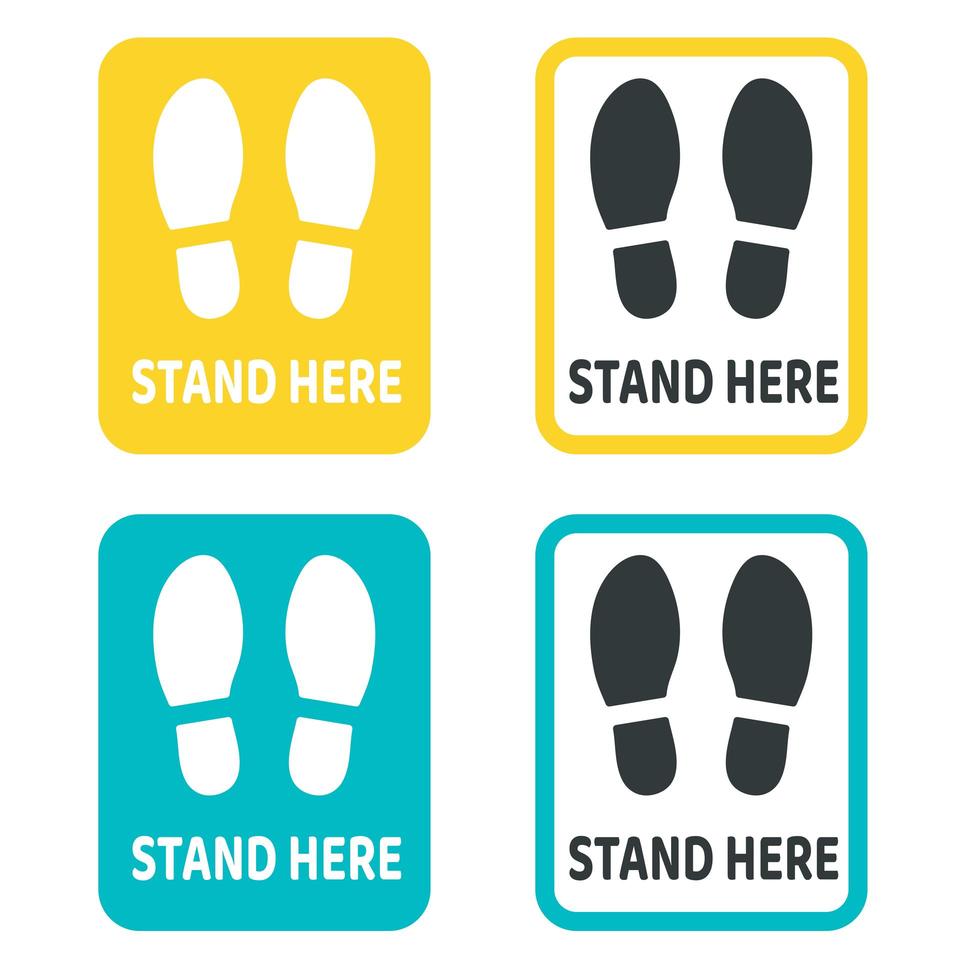 Social distancing standing signs vector