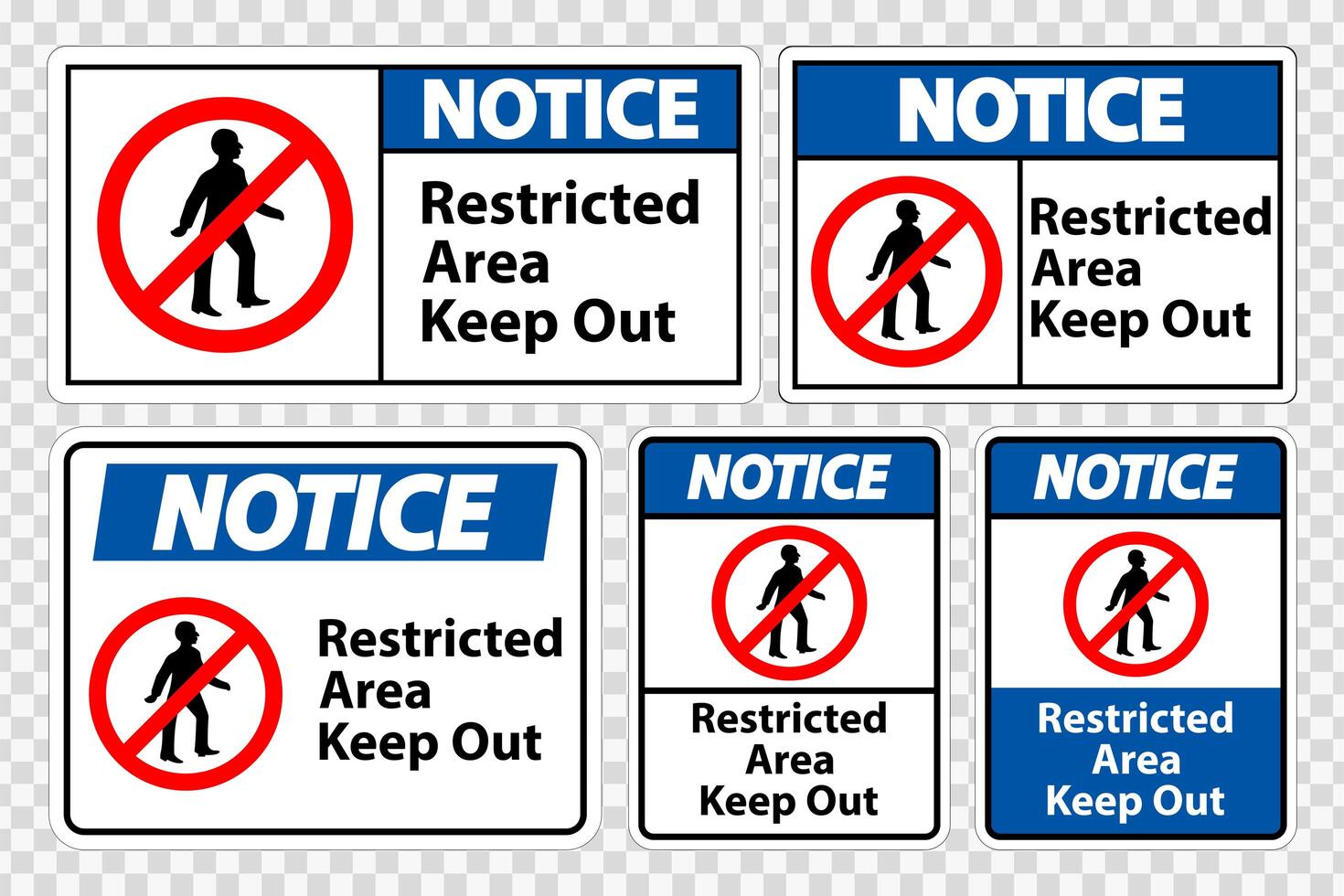 Notice Restricted Area Keep Out Signs vector