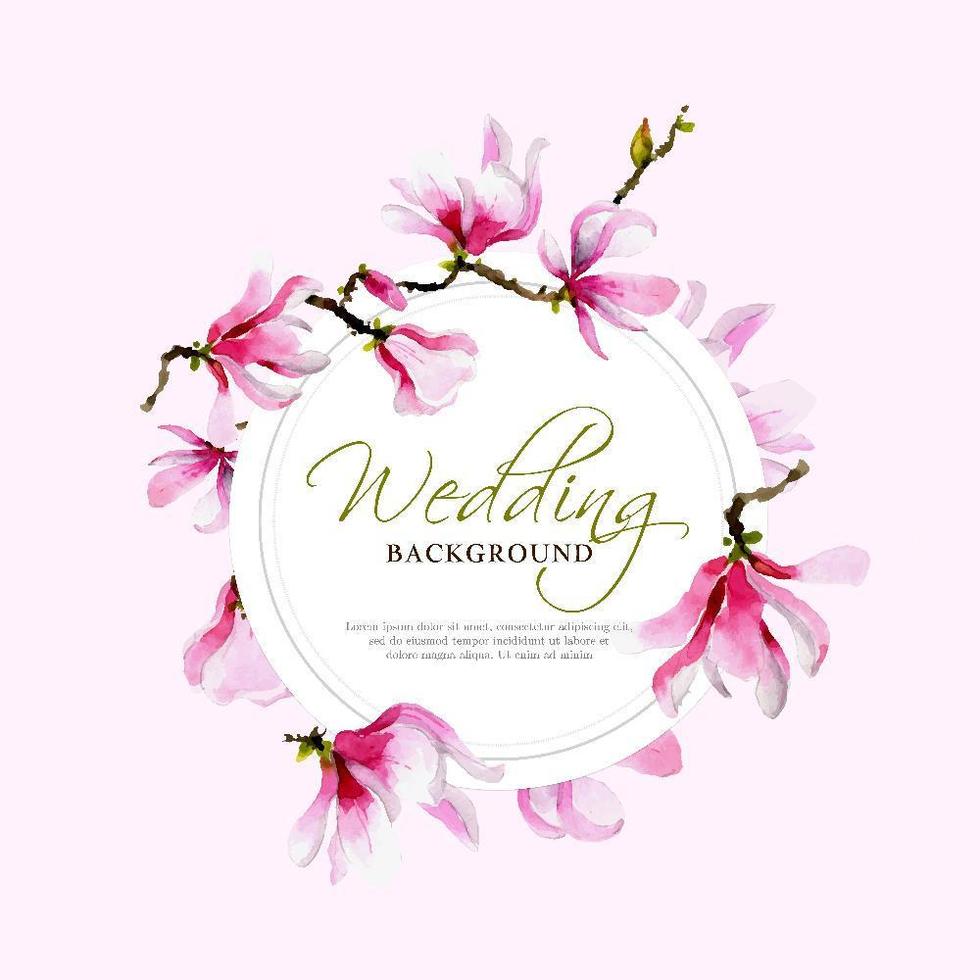 Tender Magnolia Frame vector