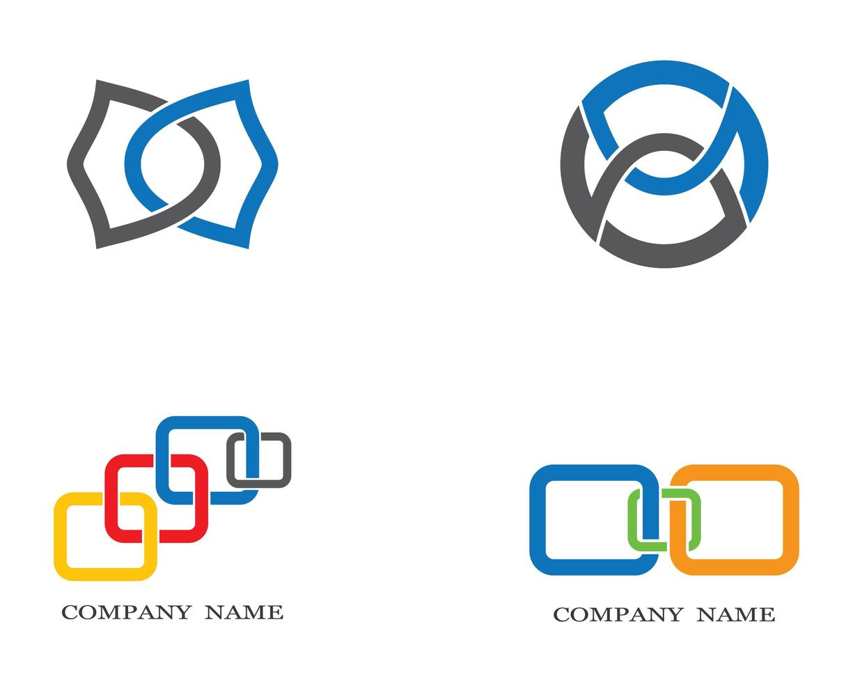Corporate abstract shapes logo set vector