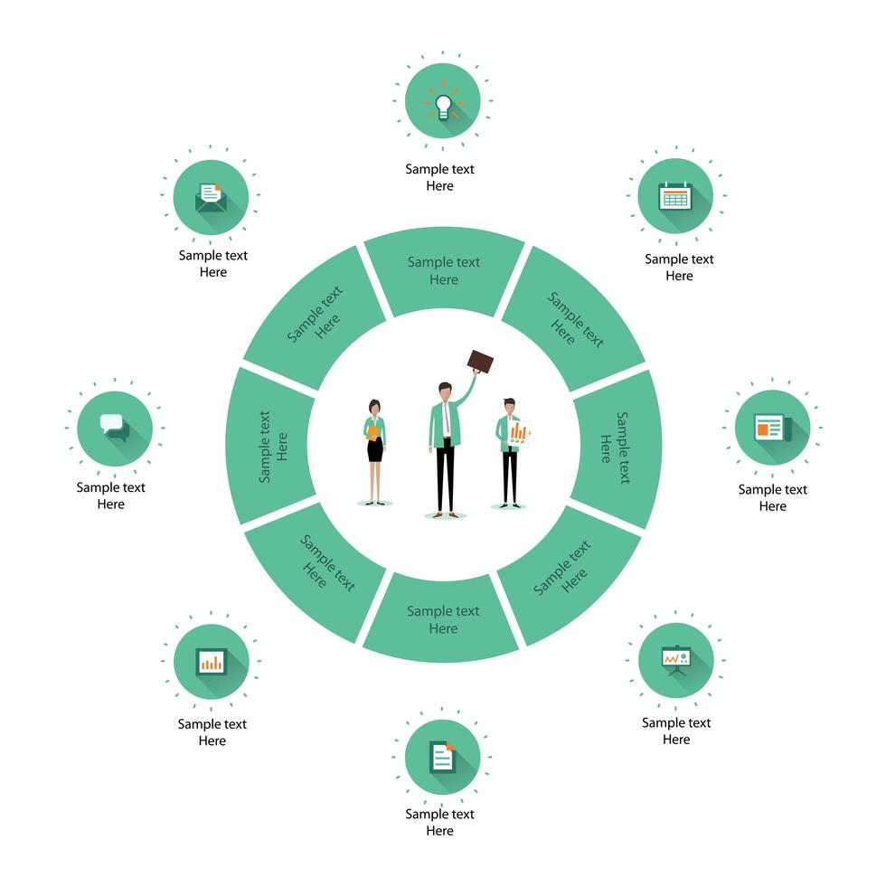 Business Infographic of Circle and Business Team vector