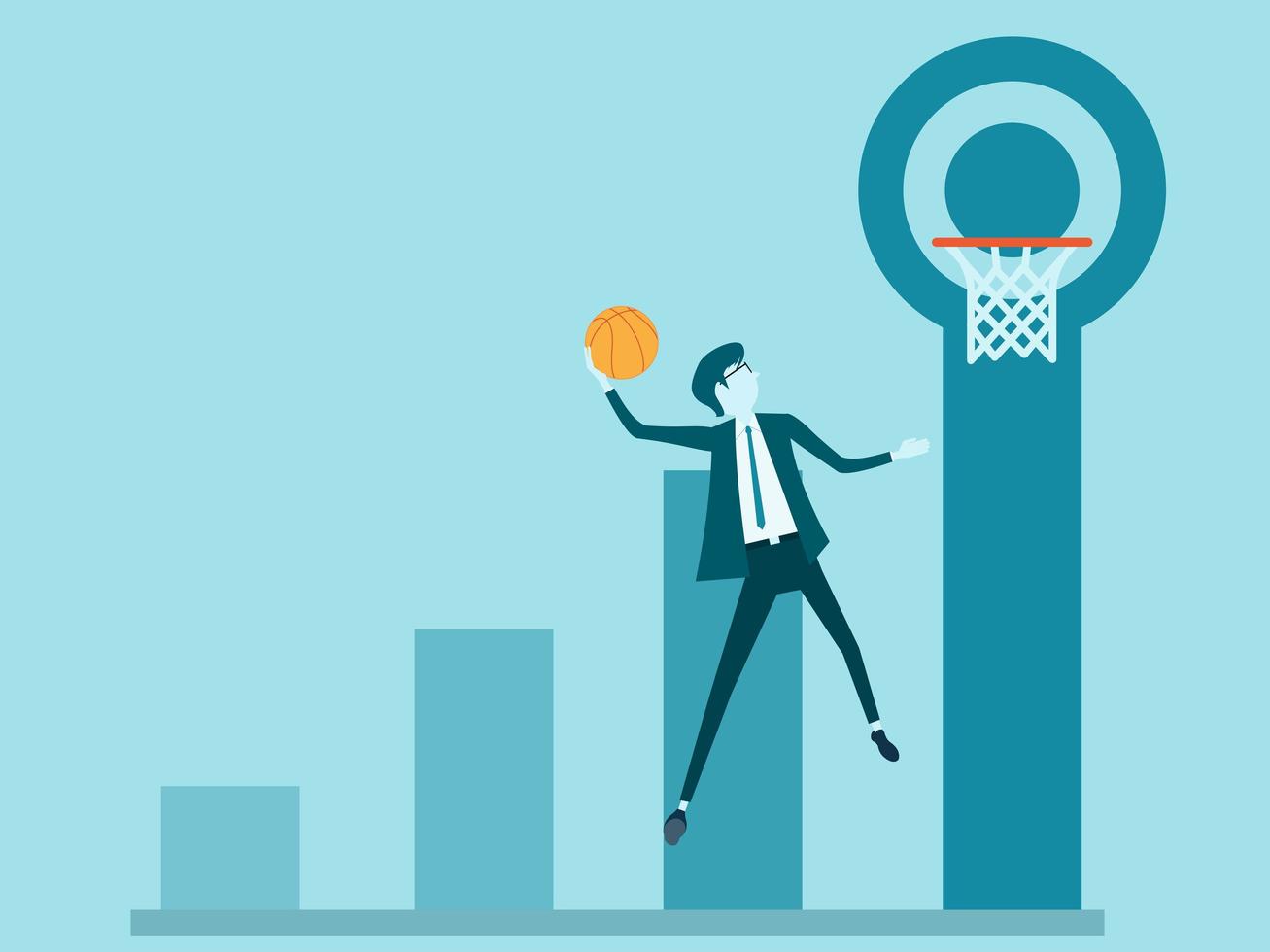 Business target with basketball  vector