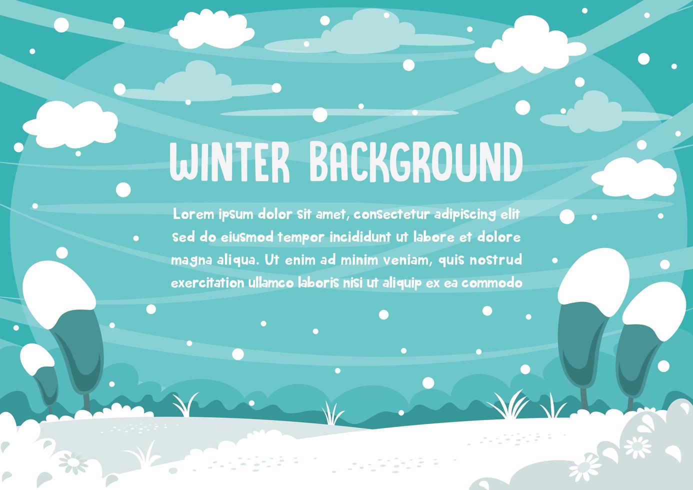 paisaje de invierno con espacio para texto vector