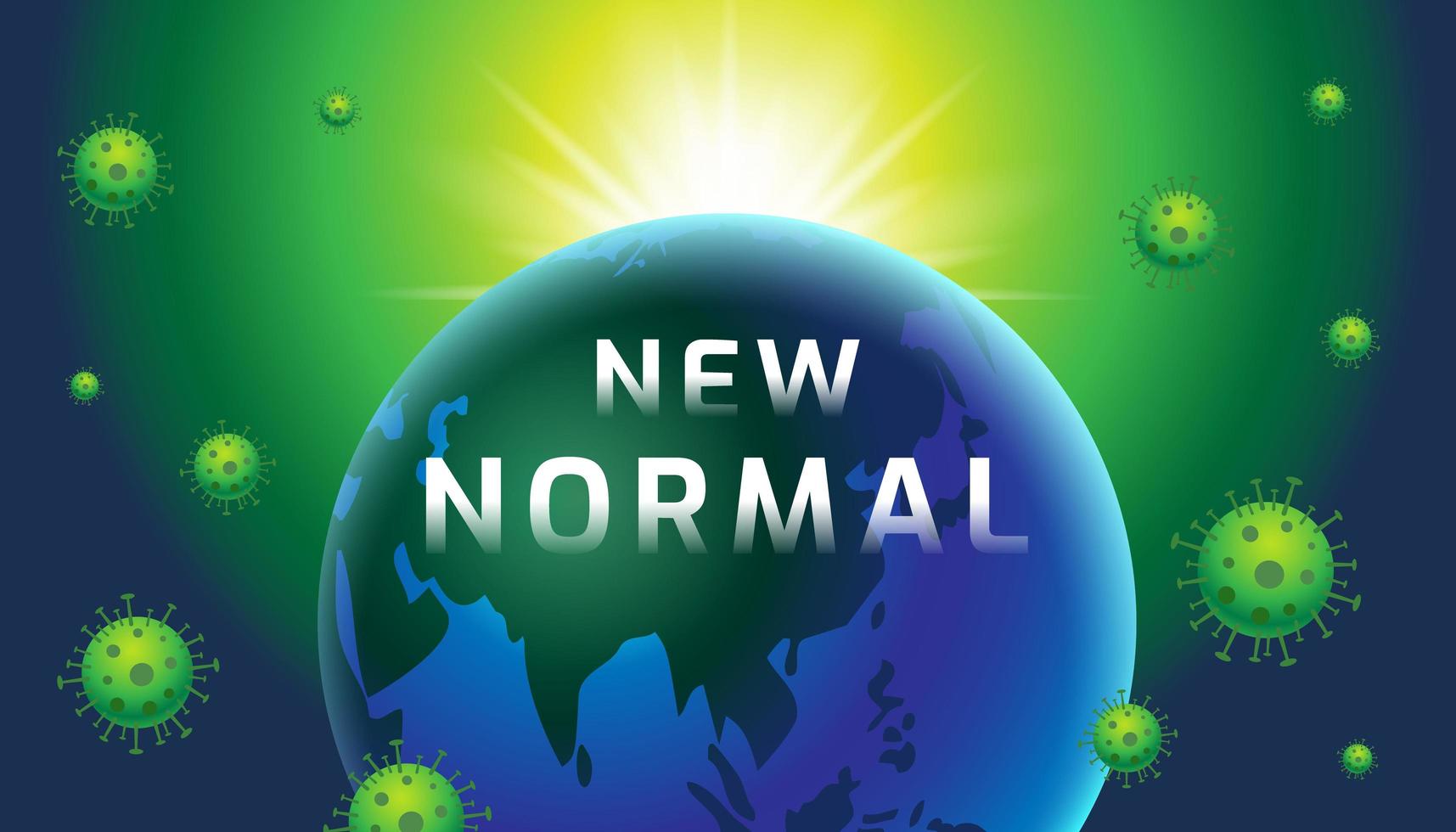 New Normal Text On Glowing Planet With Virus Cells Download Free