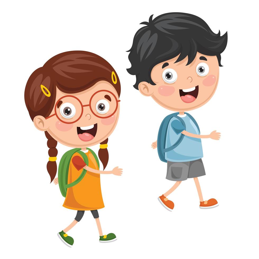 Kids Going To School vector