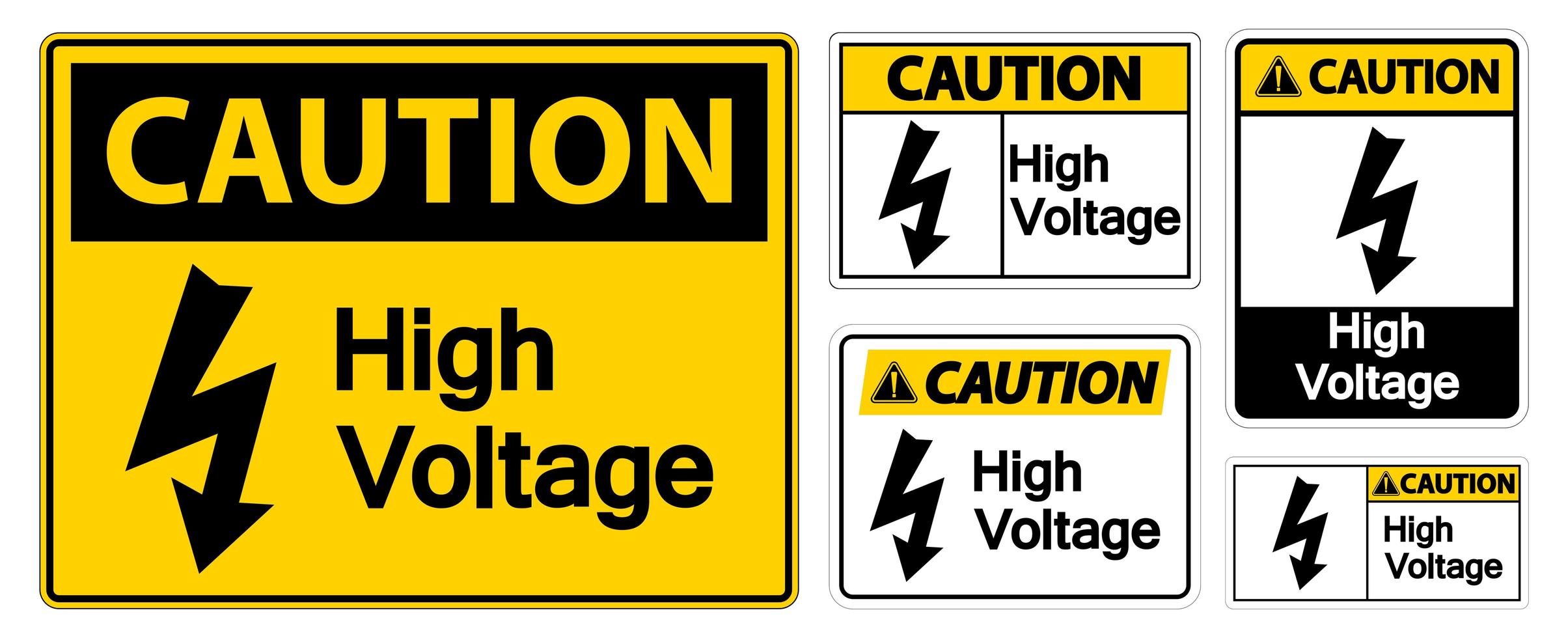 Caution High voltage Sign vector