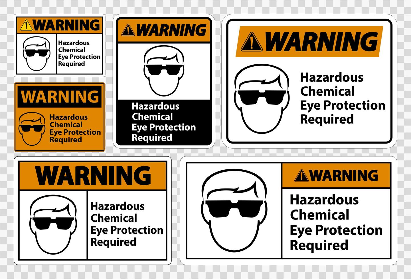 Warning Hazardous Chemical Eye Protection Required Symbol Sign vector