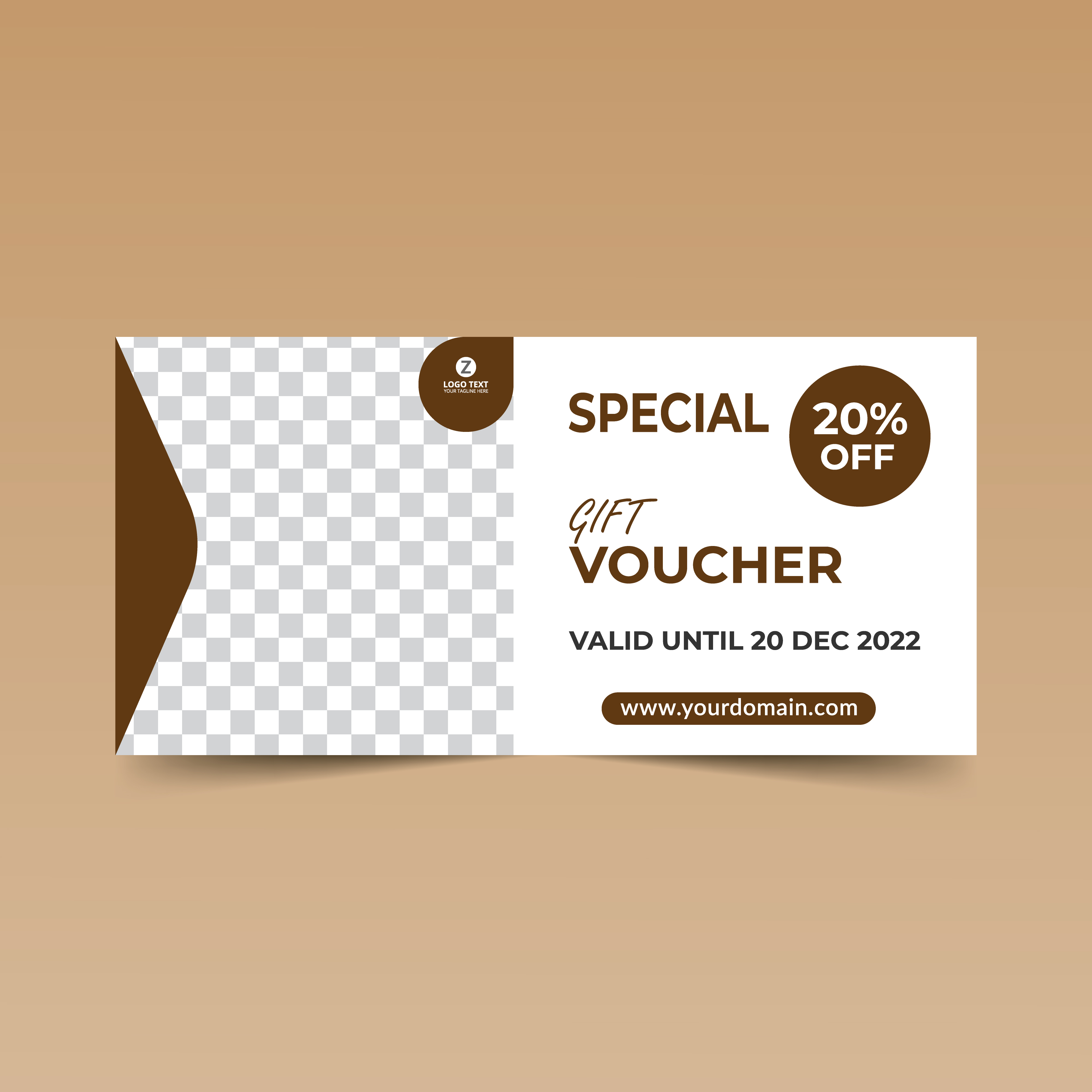 Brown Photo Frame Gift Voucher Design Template 1132923 Vector Art at