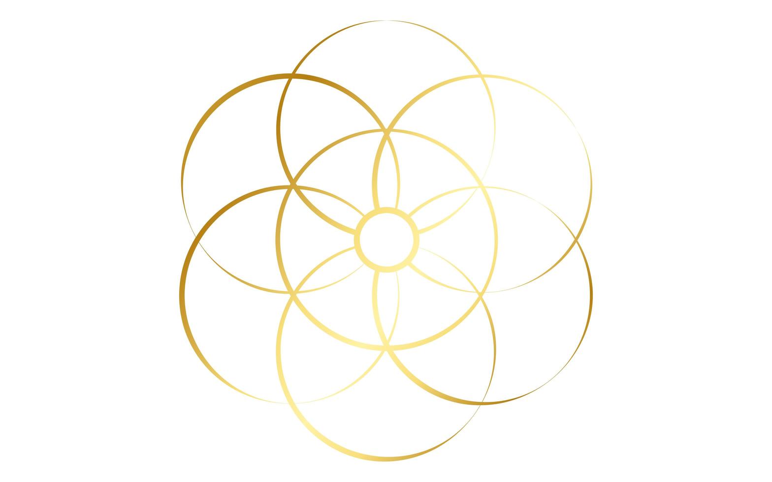 Interlocking  Shiny Gold Links Mandala vector