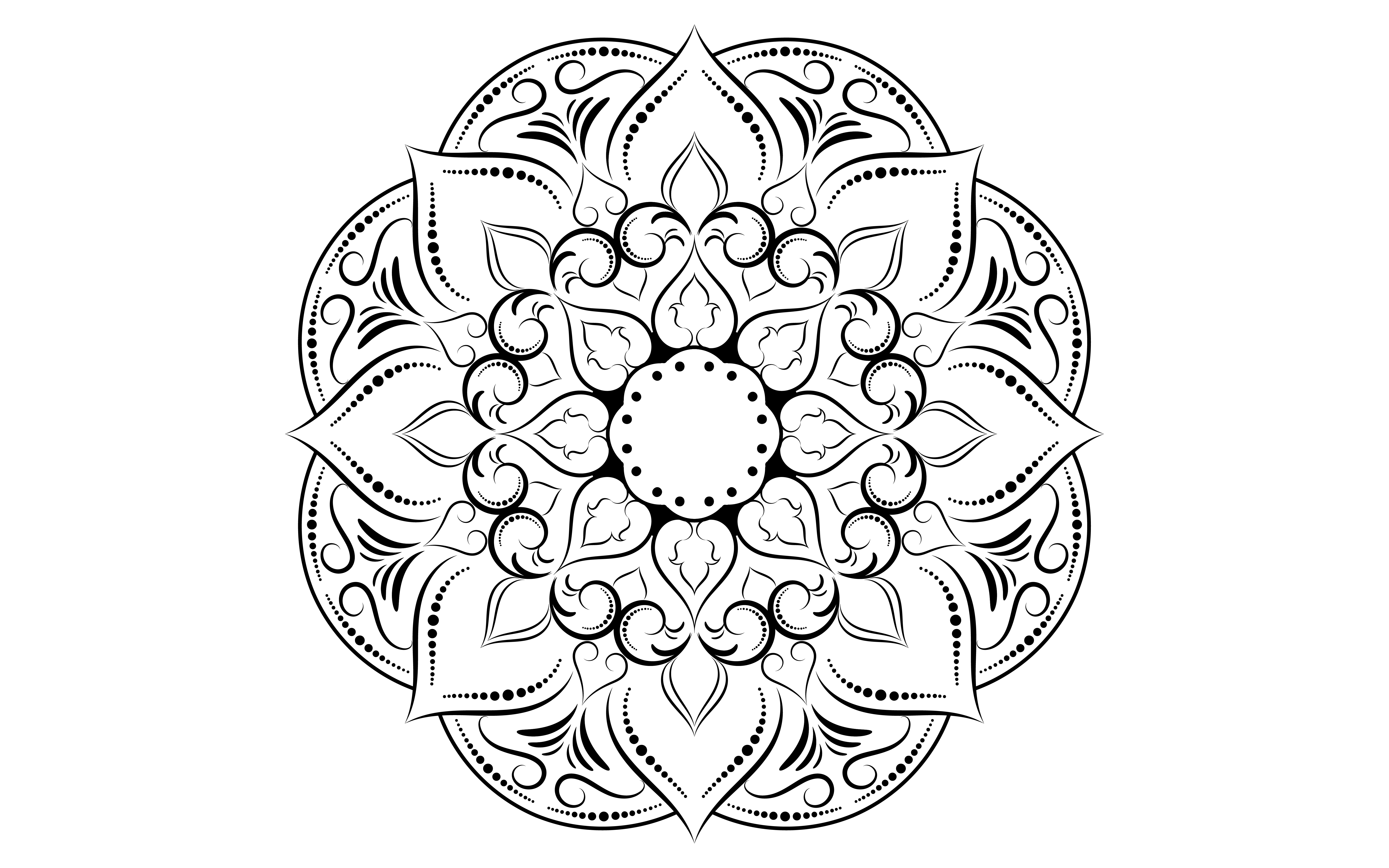 Black and white floral mandala pattern 1132927 Vector Art at Vecteezy
