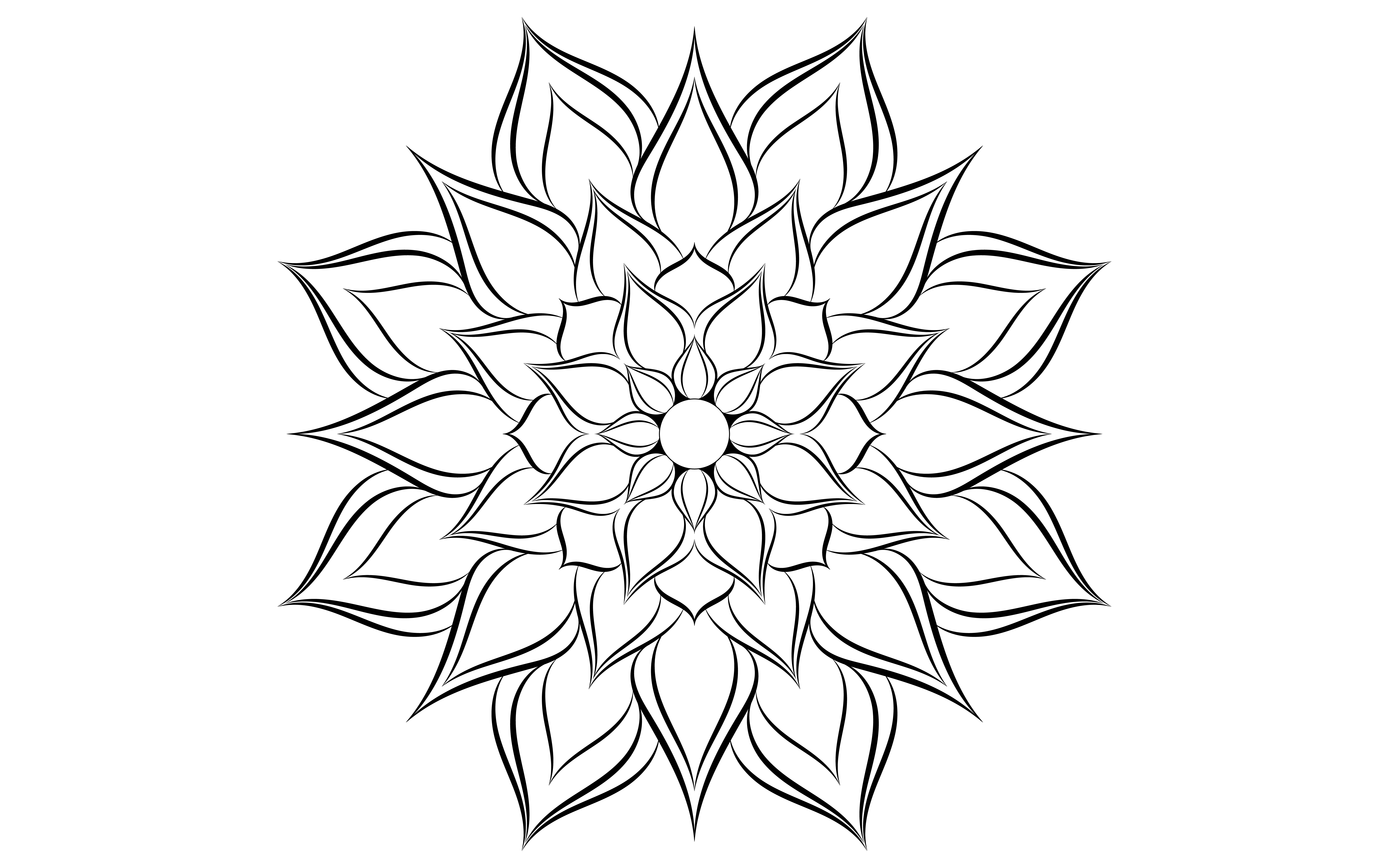 Download Black and white floral simple mandala pattern - Download ...