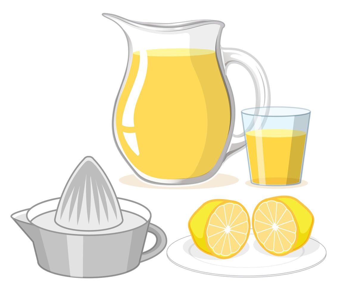 limonada en vaso y jarra vector