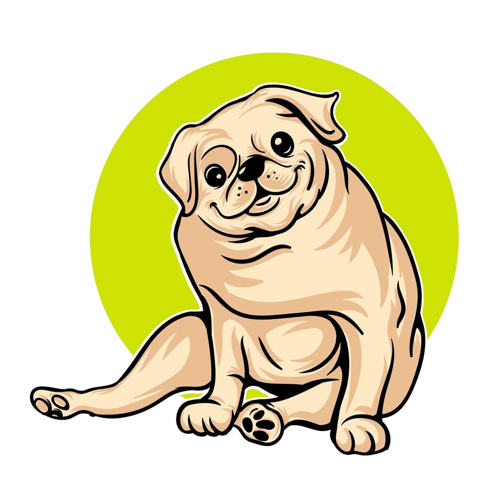 Cute bulldog sitting vector