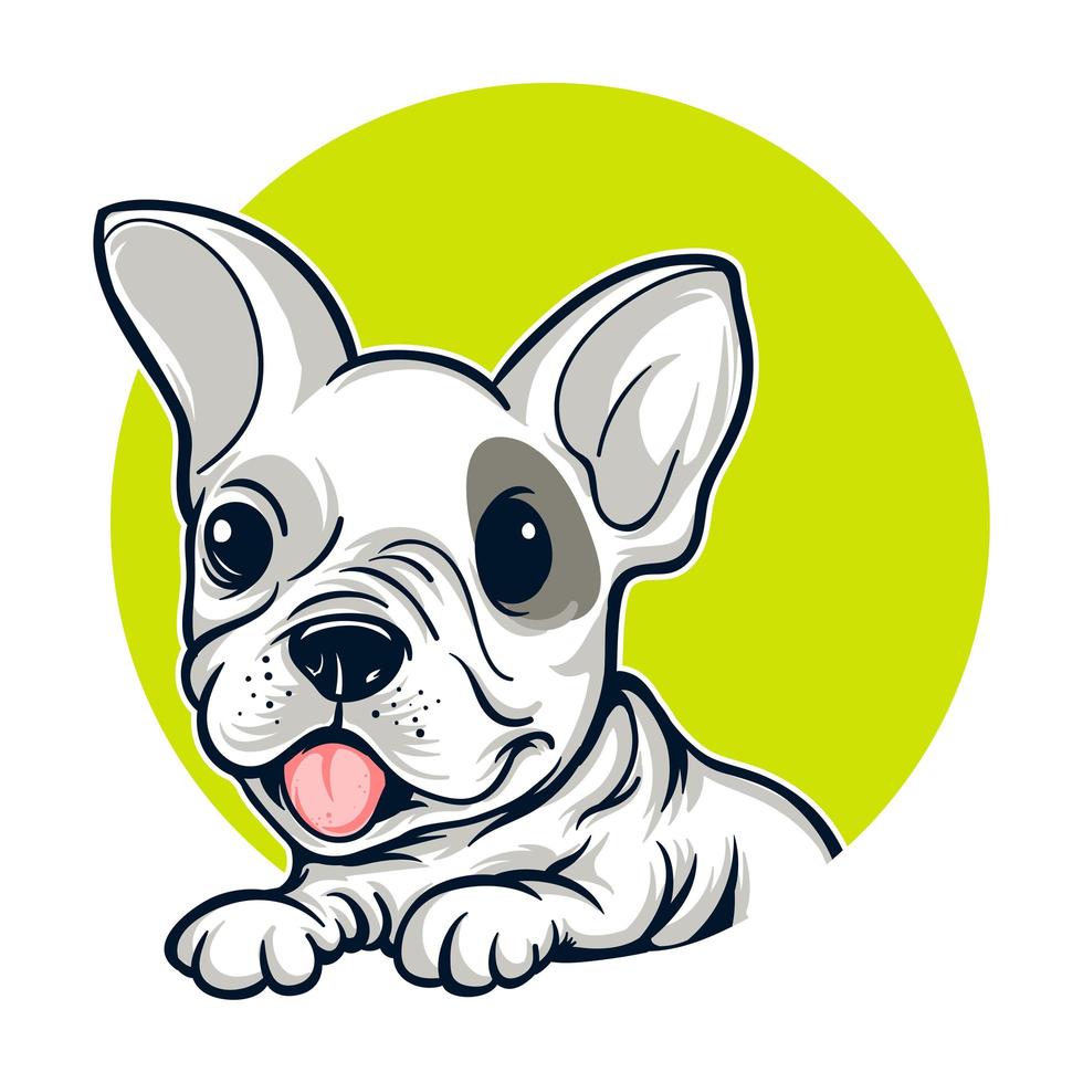 Retrato de cachorro de bulldog francés vector